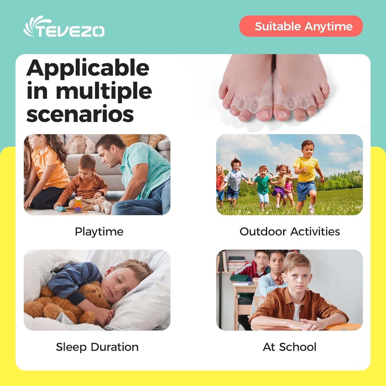 Separadores de Dedos TEVEZO para Niños - Corrector de Juanetes