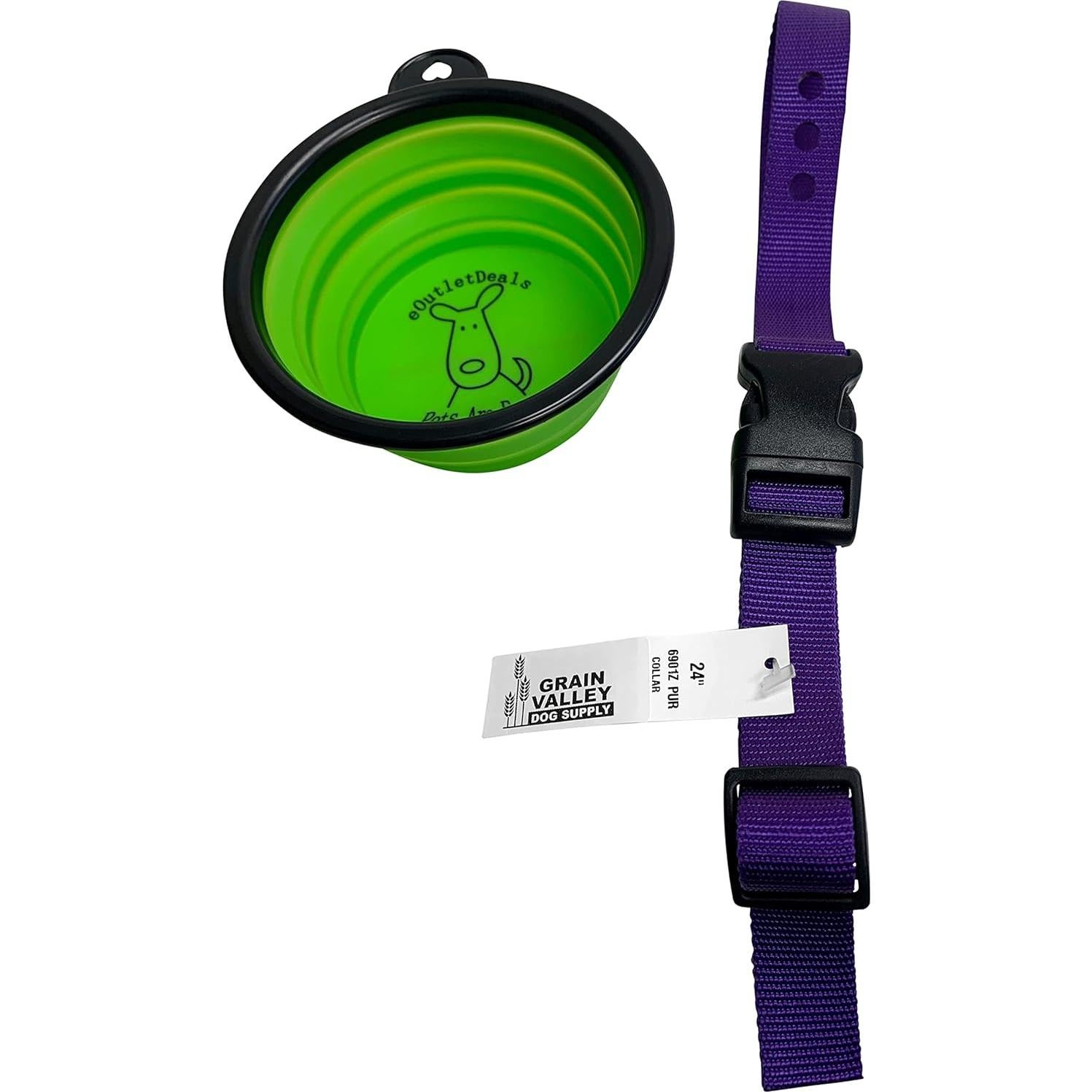 Correa de Reemplazo PetSafe Nylon 66cm con Tazón Viaje Púrpura