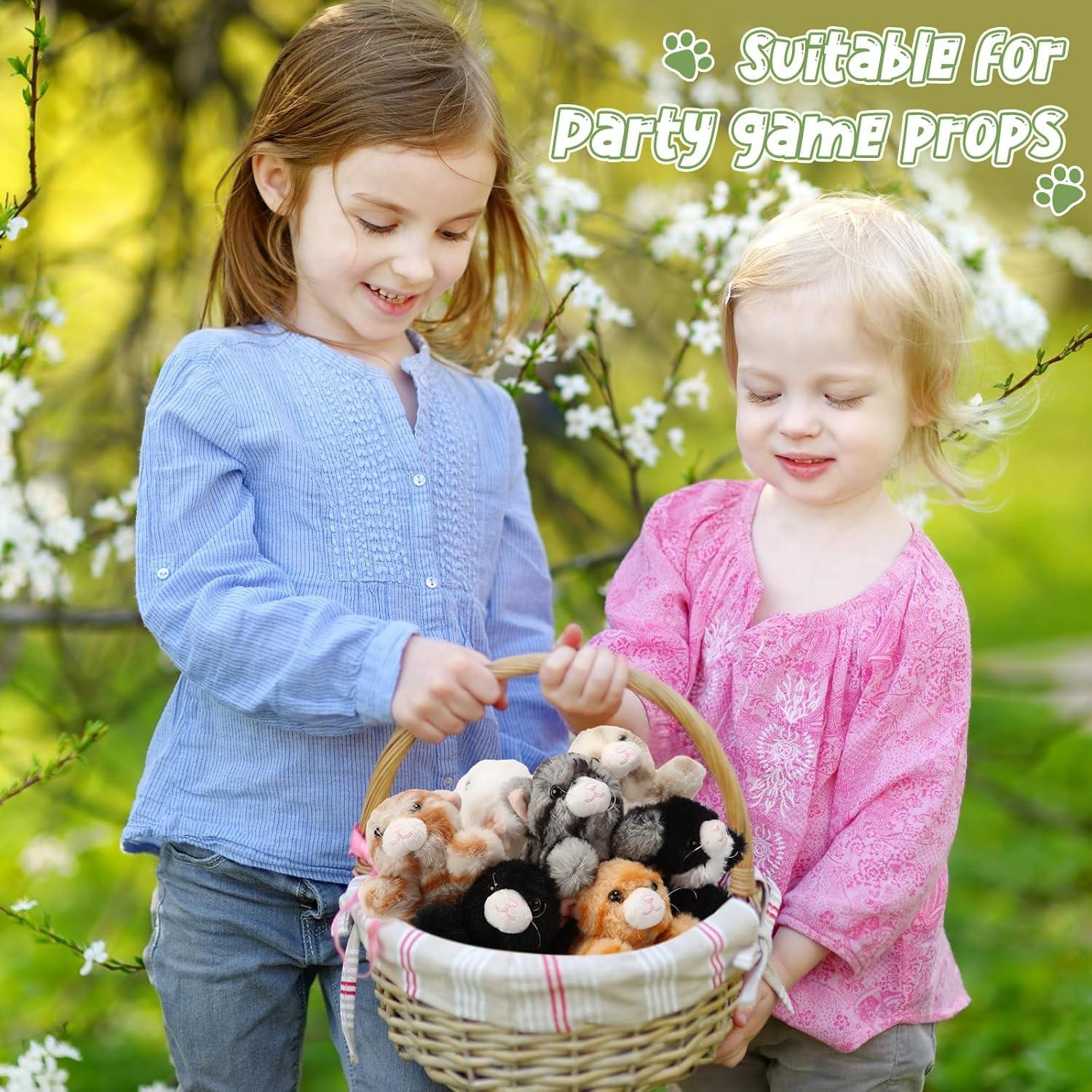 Conjunto de 10 Gatitos de Peluche Lenwen Suaves 14 cm