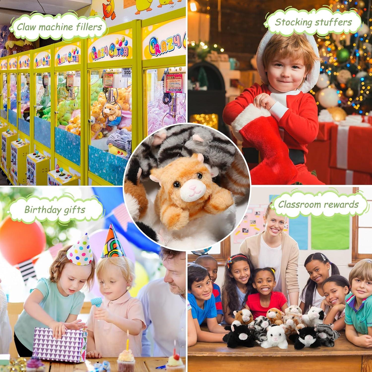 Conjunto de 10 Gatitos de Peluche Lenwen Suaves 14 cm