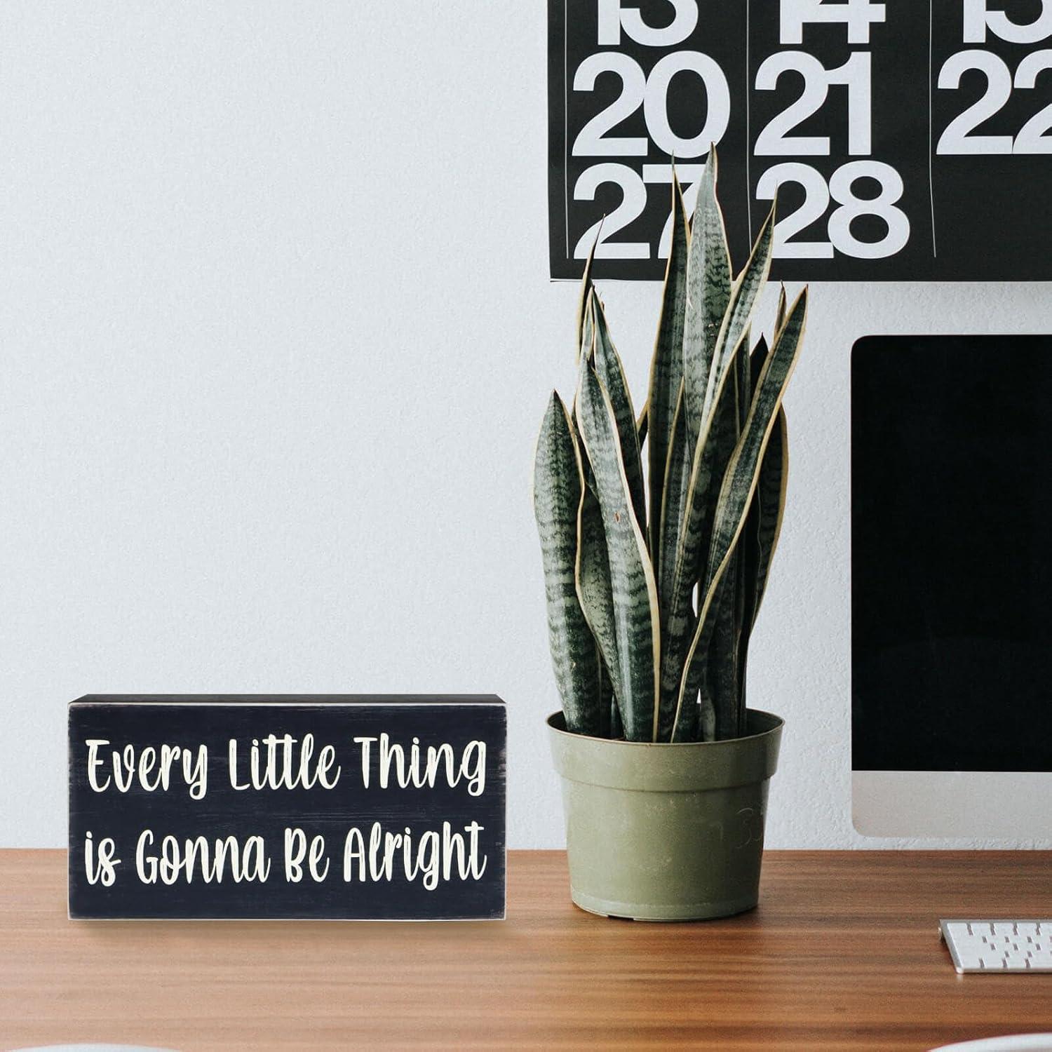 Señal de Madera Esur Cada Pequeña Cosa Va a Estar Bien 20x10 cm