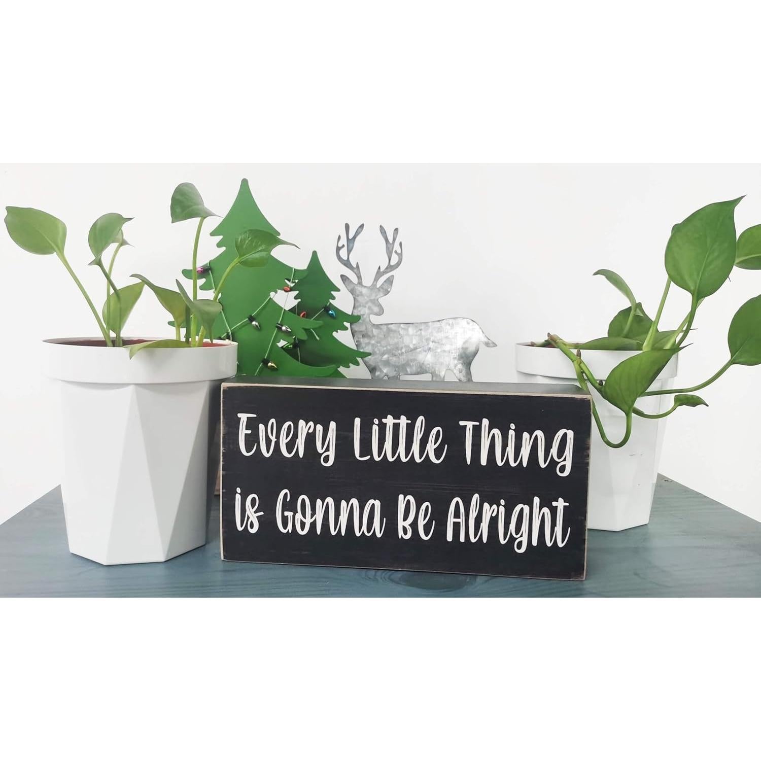 Señal de Madera Esur Cada Pequeña Cosa Va a Estar Bien 20x10 cm