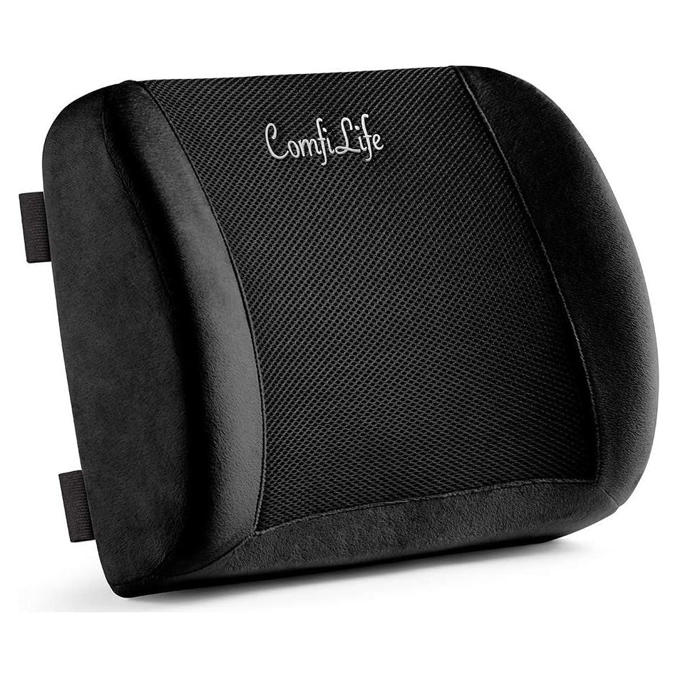 Cojín Lumbar CojiLife Espuma Viscoelástica Ajustable Negro