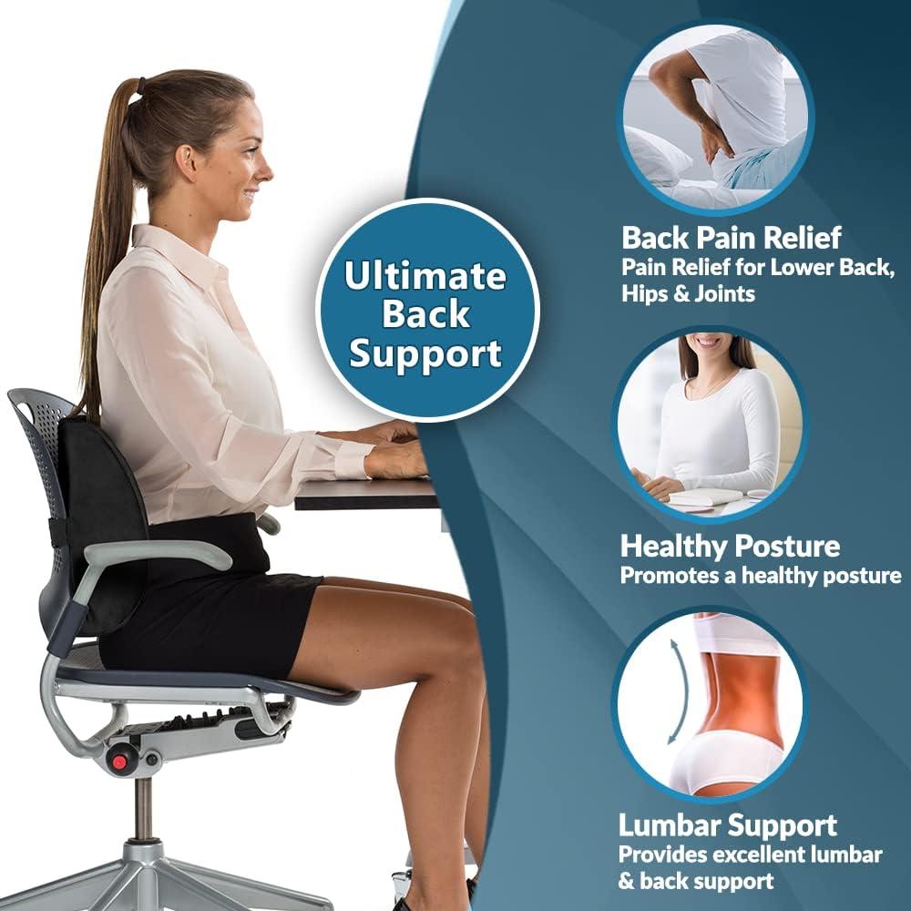 Cojín Lumbar CojiLife Espuma Viscoelástica Ajustable Negro