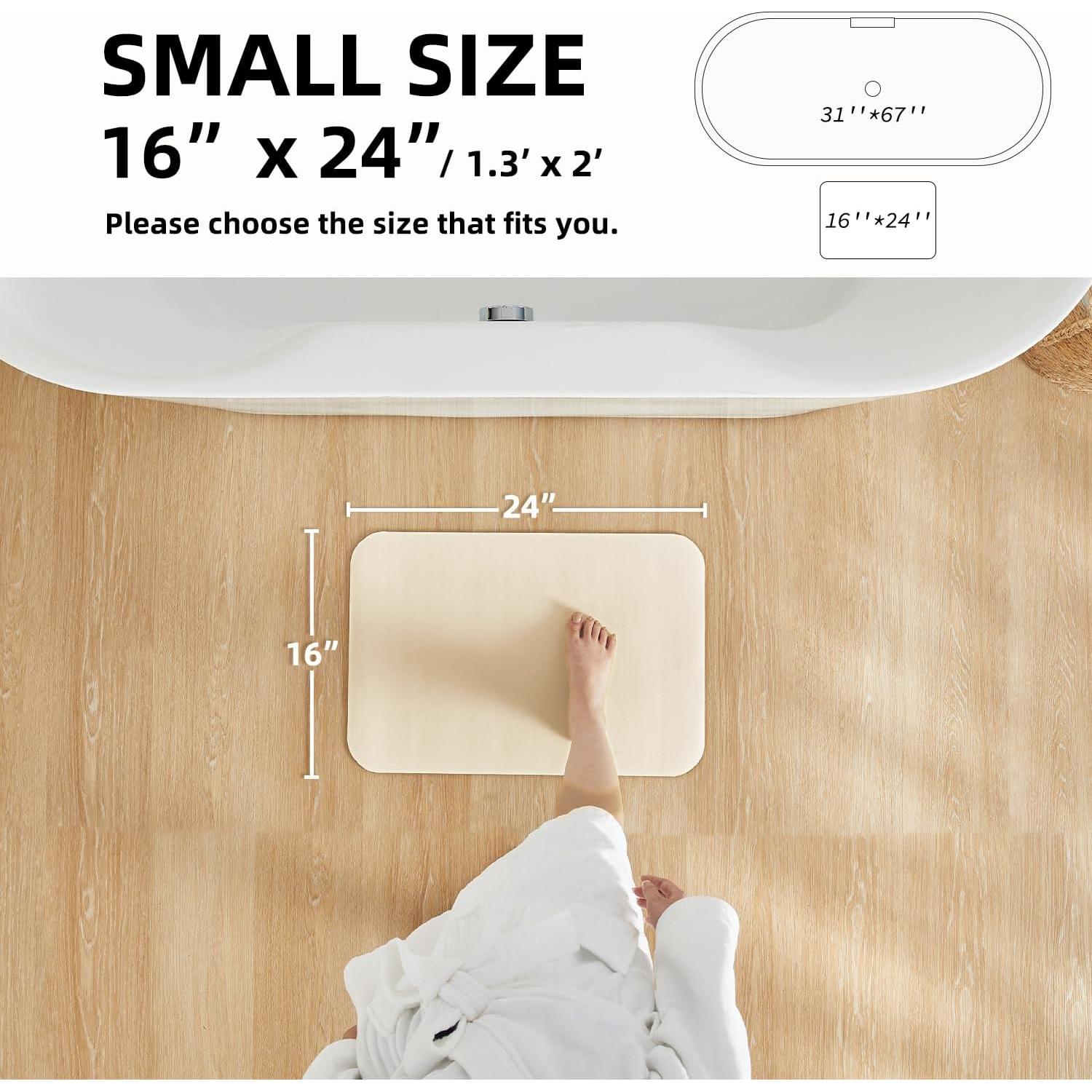 Alfombra de Baño Antideslizante TYUU Beige 40.6x61cm