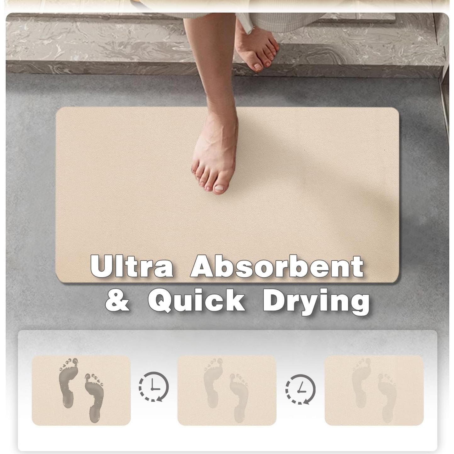 Alfombra de Baño Antideslizante TYUU Beige 40.6x61cm