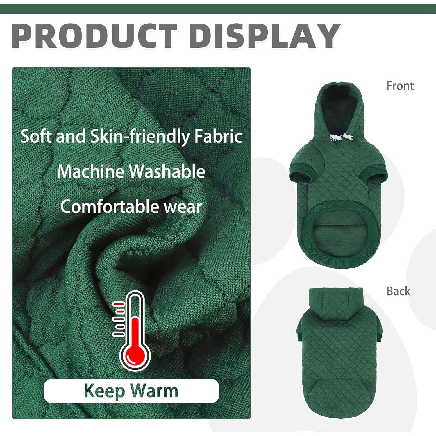 Sudadera para Perros KOOLTAIL Verde con Gorra y Bolsillo