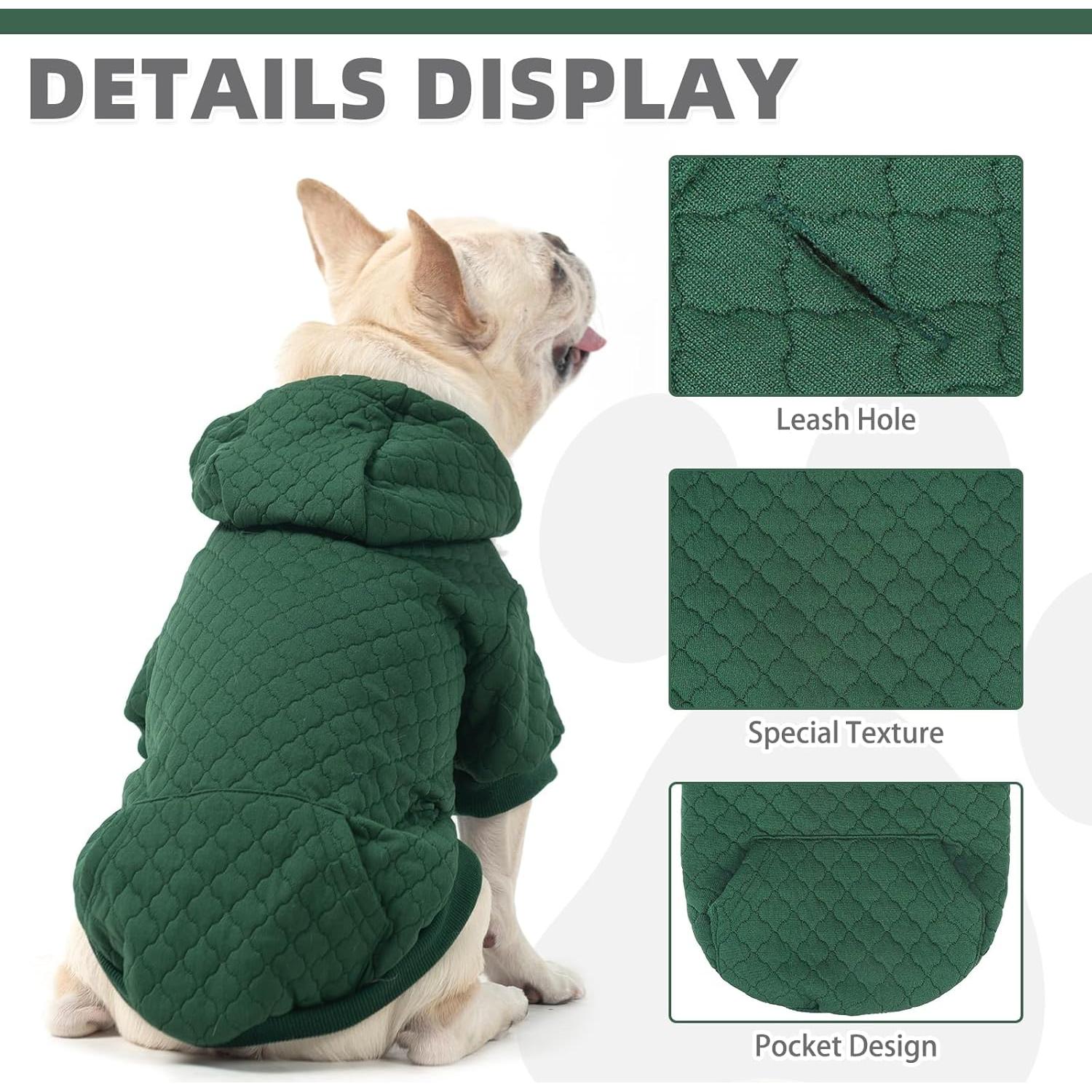 Sudadera para Perros KOOLTAIL Verde con Gorra y Bolsillo