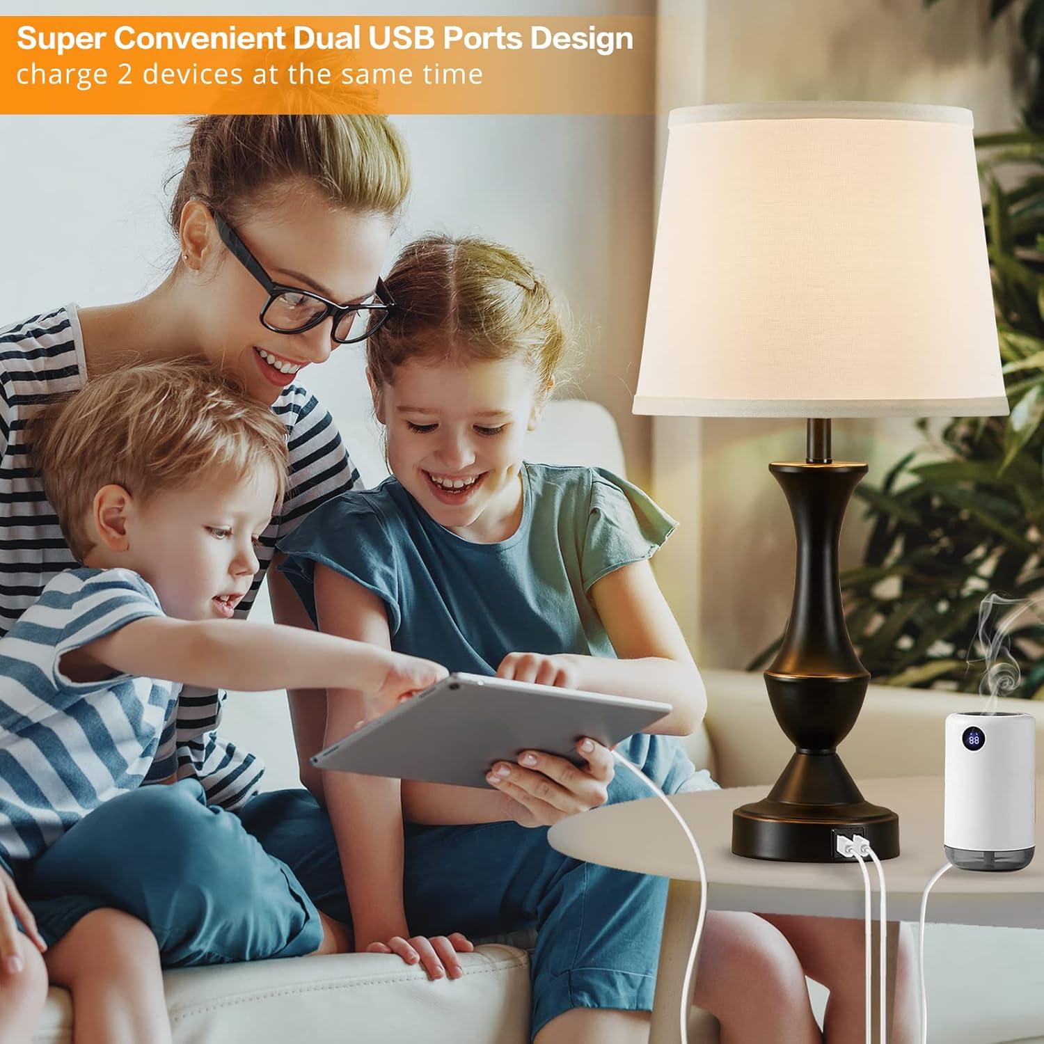 Juego de Lámparas de Mesa Táctiles Luvkczc 56 cm USB Regulables