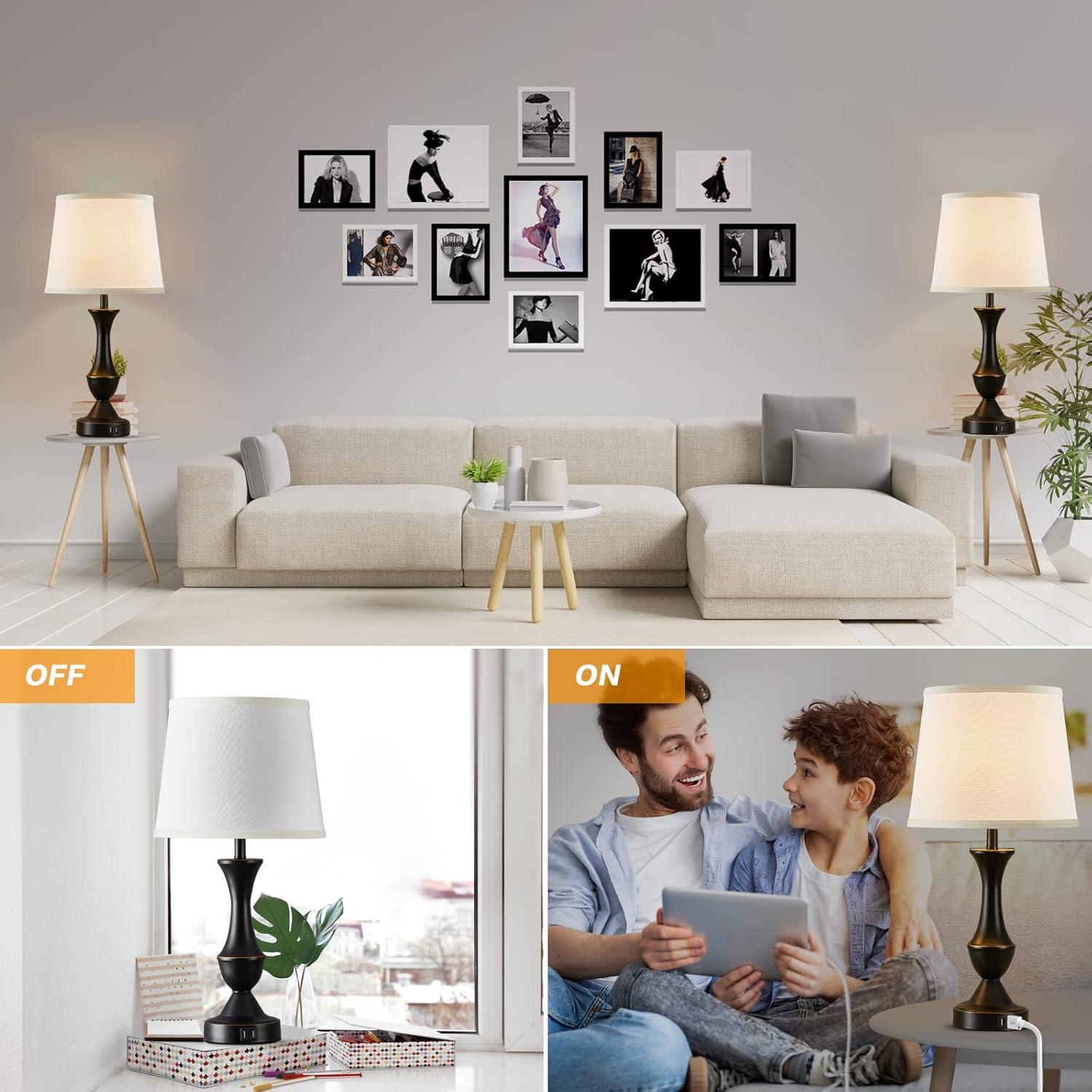 Juego de Lámparas de Mesa Táctiles Luvkczc 56 cm USB Regulables