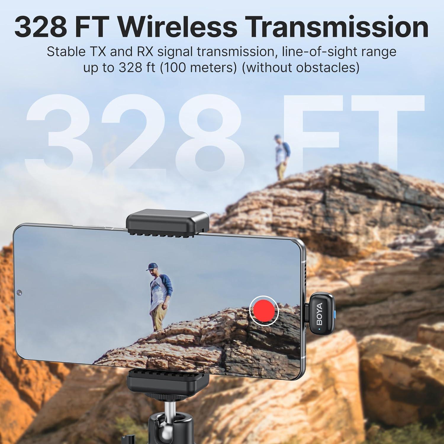 Micrófono Lavalier Inalámbrico BOYA Mini 30H Batería USB-C