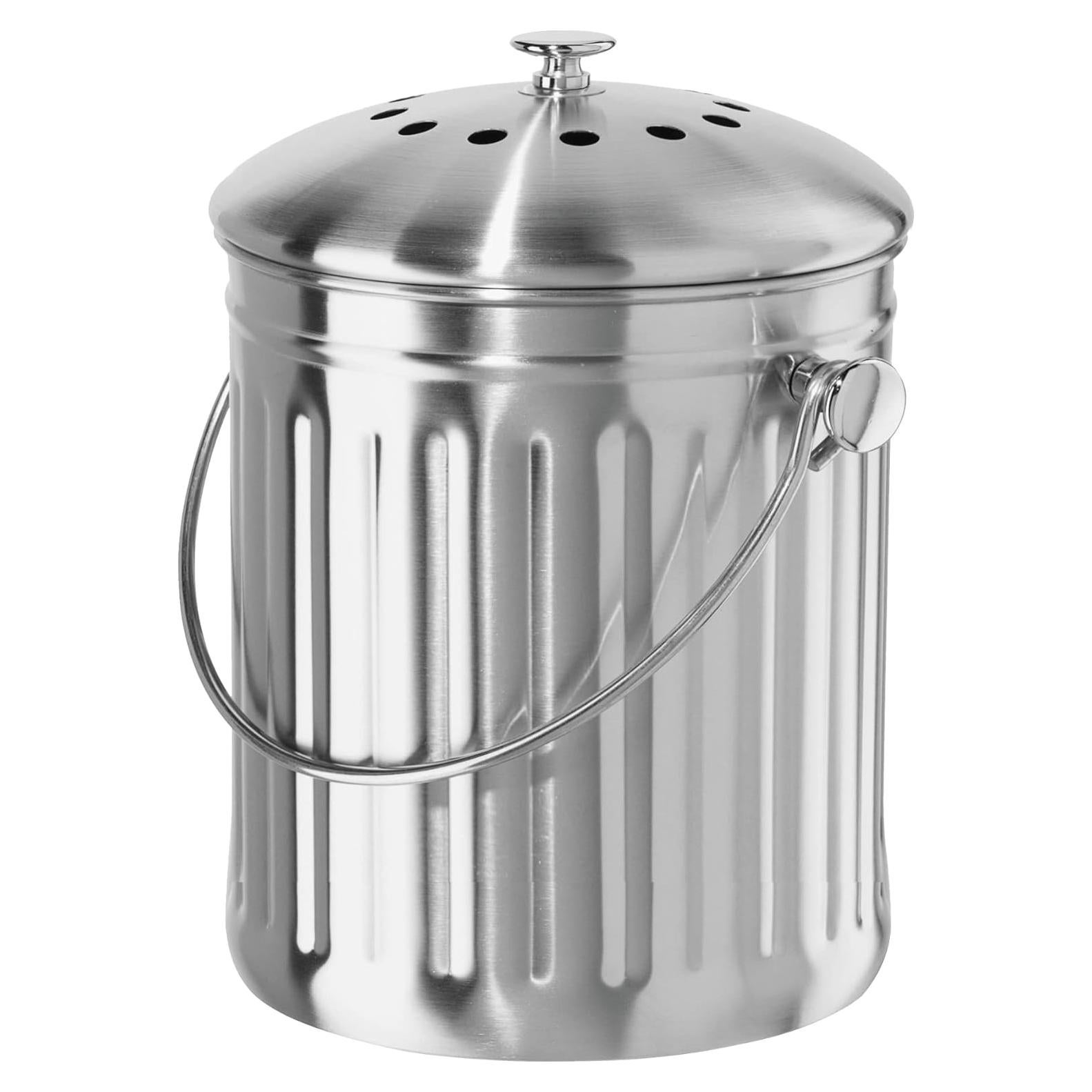 Bin de Compostaje OGGI 3.8L Acero Inoxidable con Filtro