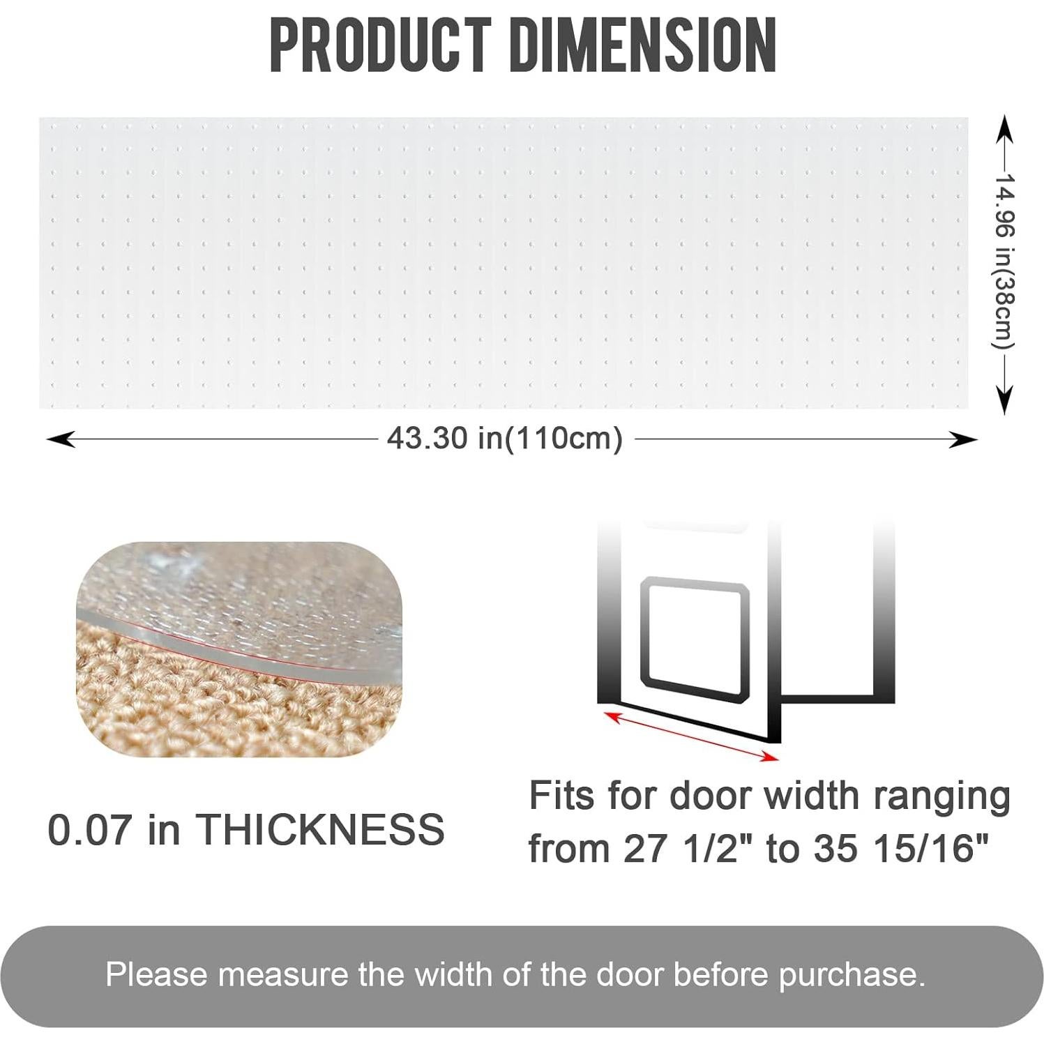 Protector de Alfombra Uross 3.6FT Antideslizante para Gatos