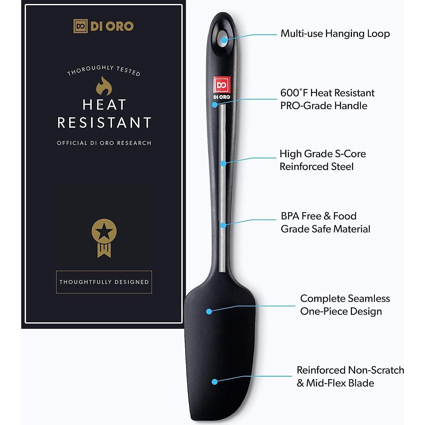 Espátula Pequeña de Silicona DI ORO - Libre de BPA, 22.3 cm