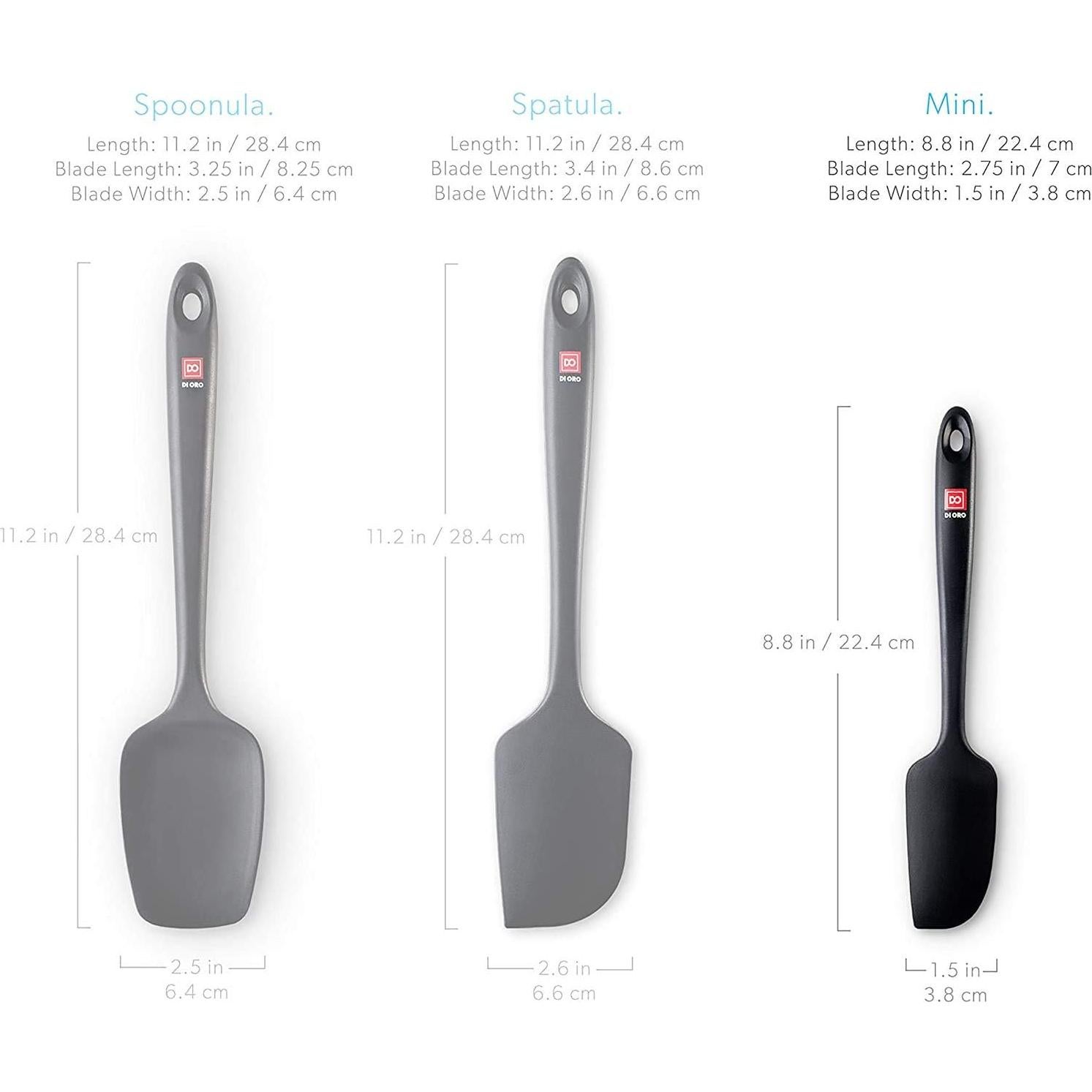 Espátula Pequeña de Silicona DI ORO - Libre de BPA, 22.3 cm