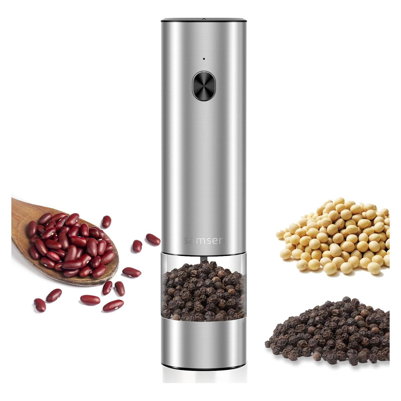 Molino de Pimienta Eléctrico Samsen - Acero Inoxidable 70ml