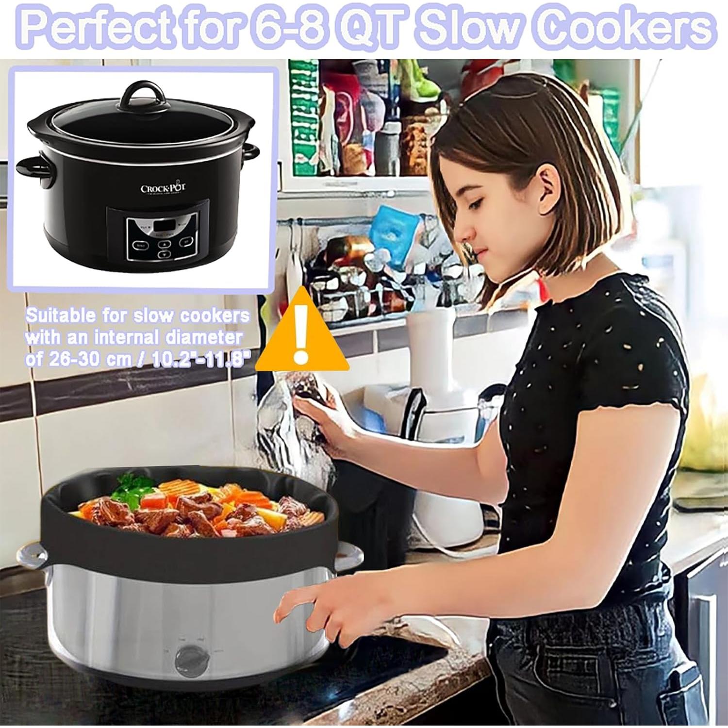 Forros de Silicona Reutilizables Teiwedo para Olla Lenta 6-8 Qt