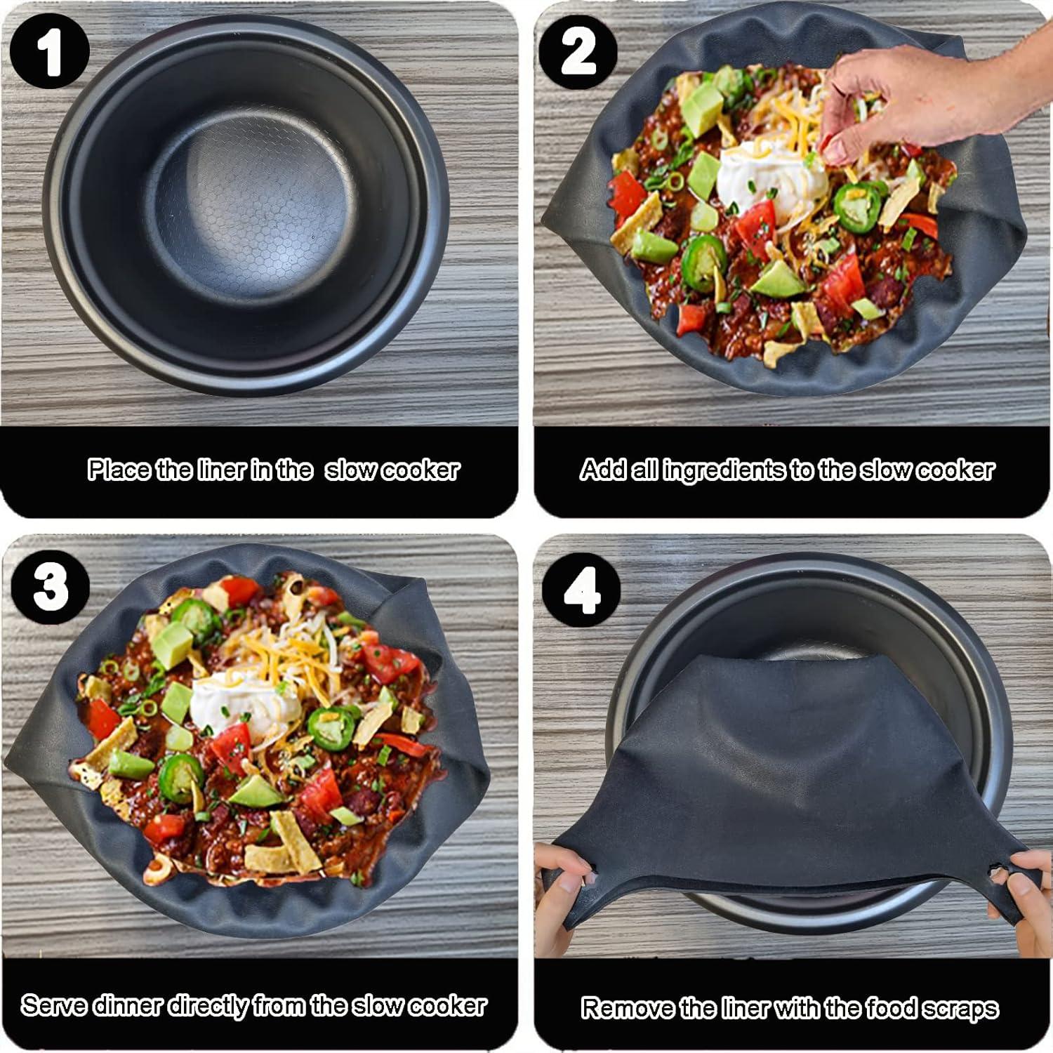 Forros de Silicona Reutilizables Teiwedo para Olla Lenta 6-8 Qt