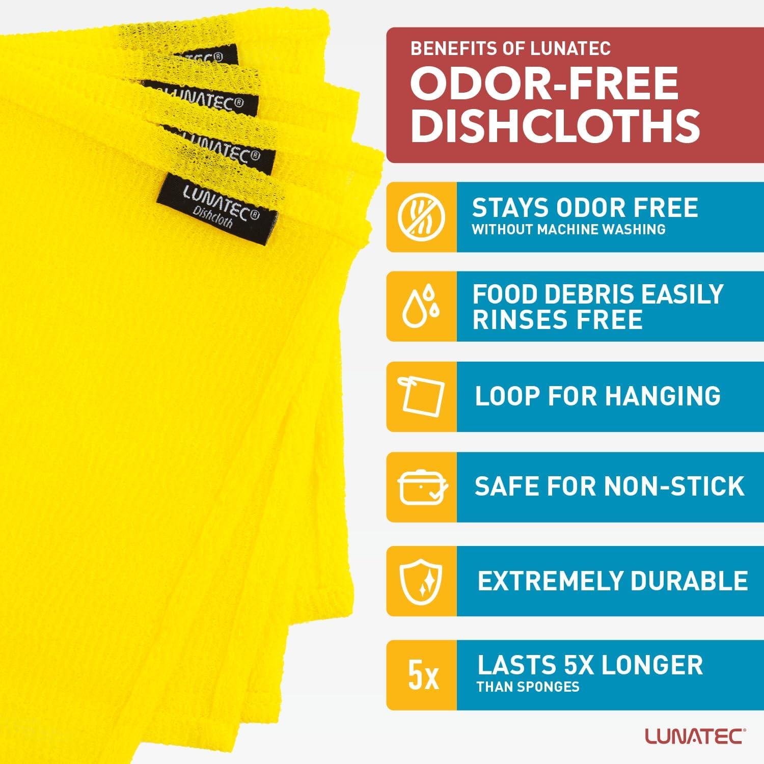 Paños de Cocina Lunatec 4 Piezas Nylon Sin Olor 20x20 cm