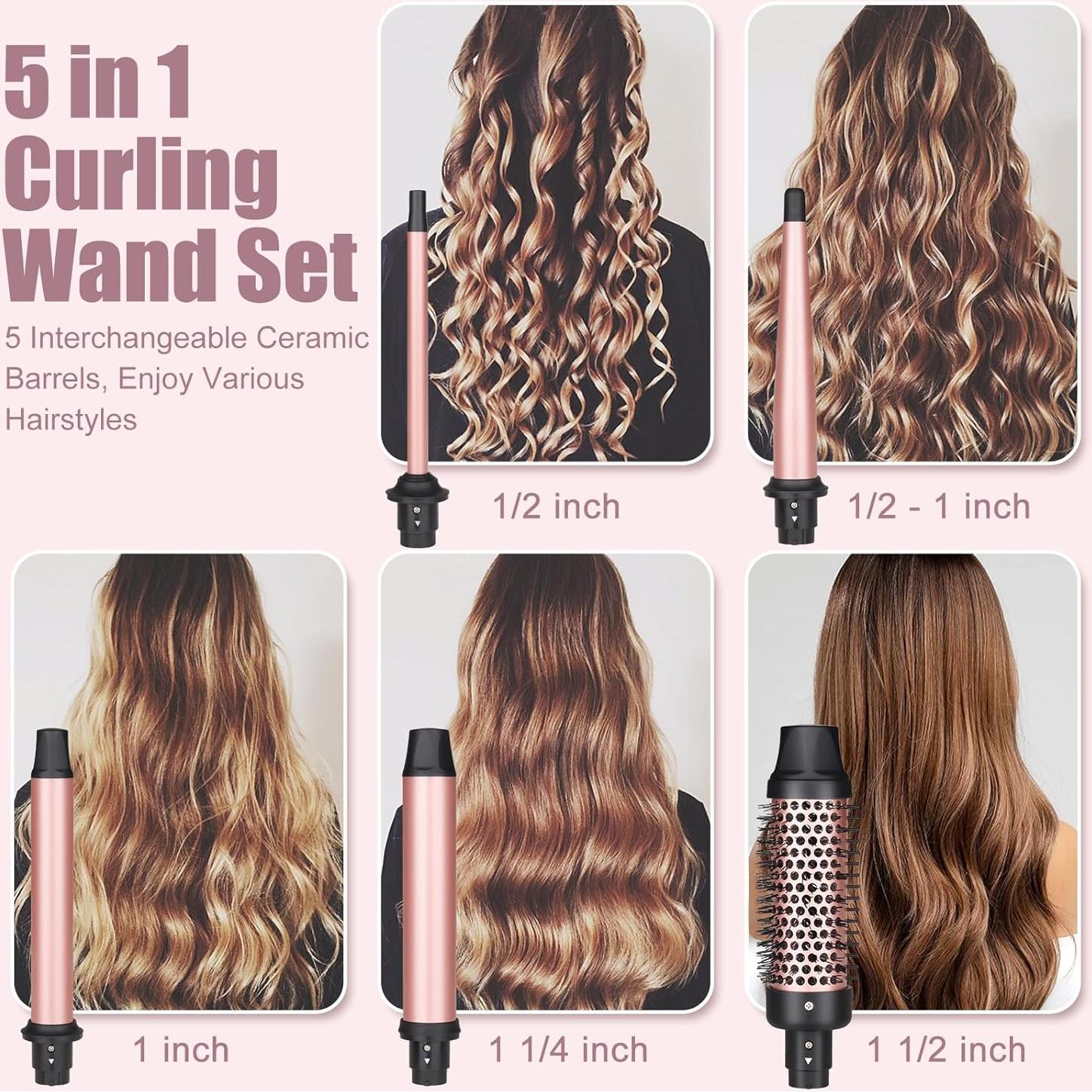 Juego de Rizador 5 en 1 SIQUER - Plancha de Rizar y Cepillo Térmico