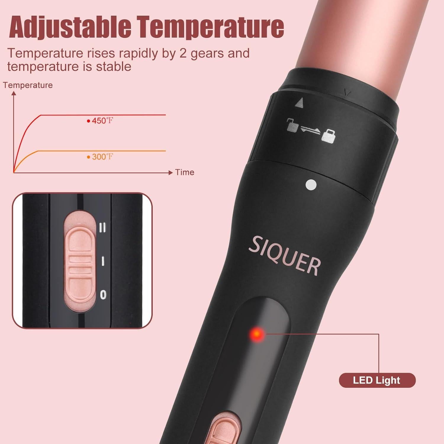 Juego de Rizador 5 en 1 SIQUER - Plancha de Rizar y Cepillo Térmico