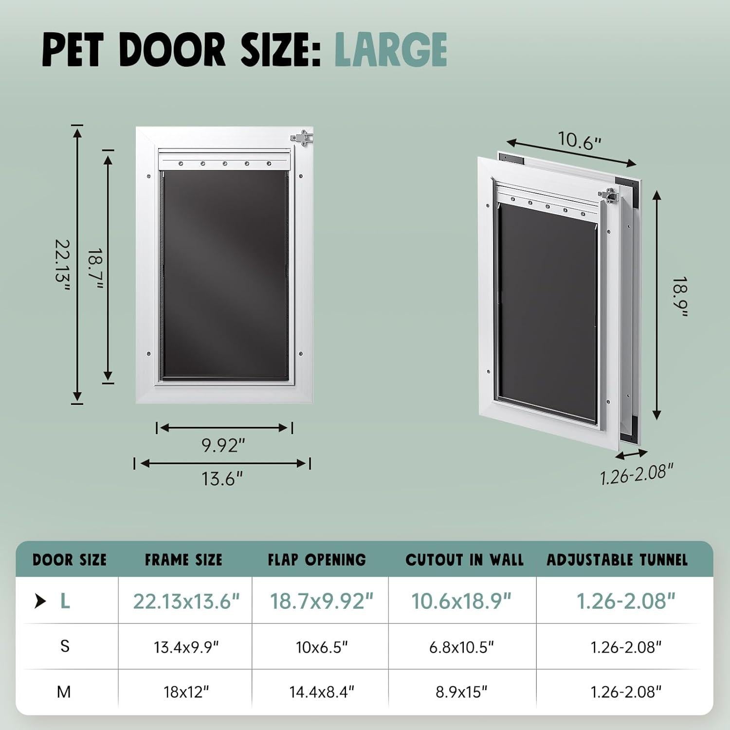 Puerta para Perros PETCOMING Aluminio Grande 49,9 kg