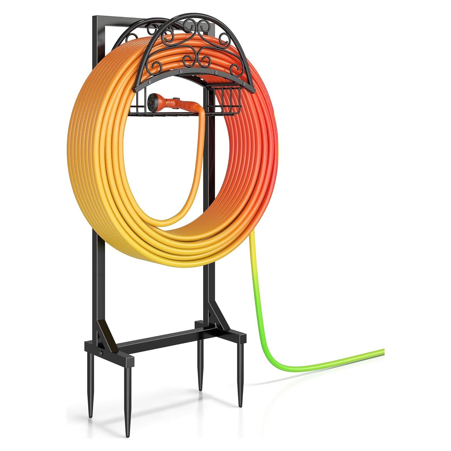 Soporte para Manguera de Jardín Silvonte con Canasta 46m