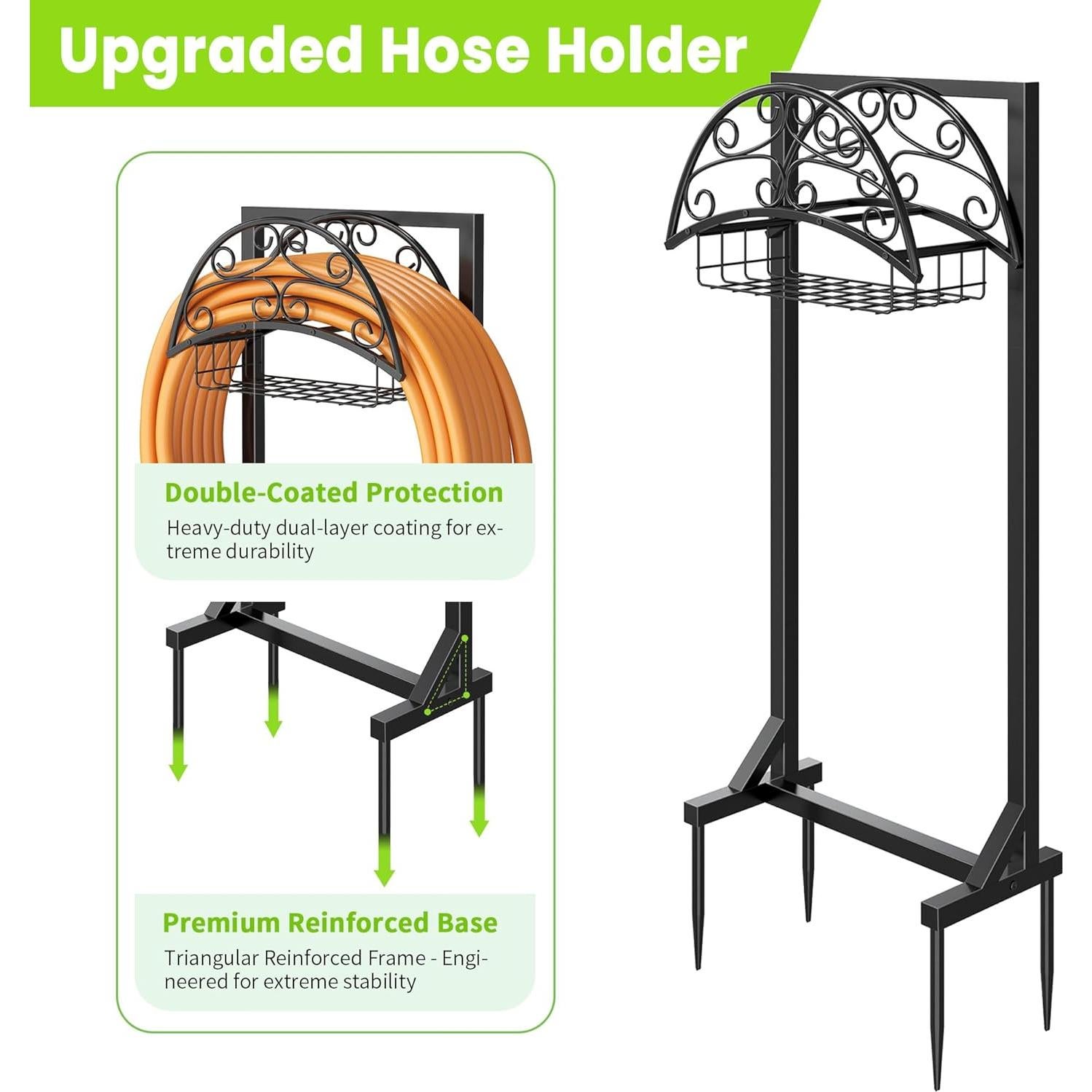 Soporte para Manguera de Jardín Silvonte con Canasta 46m
