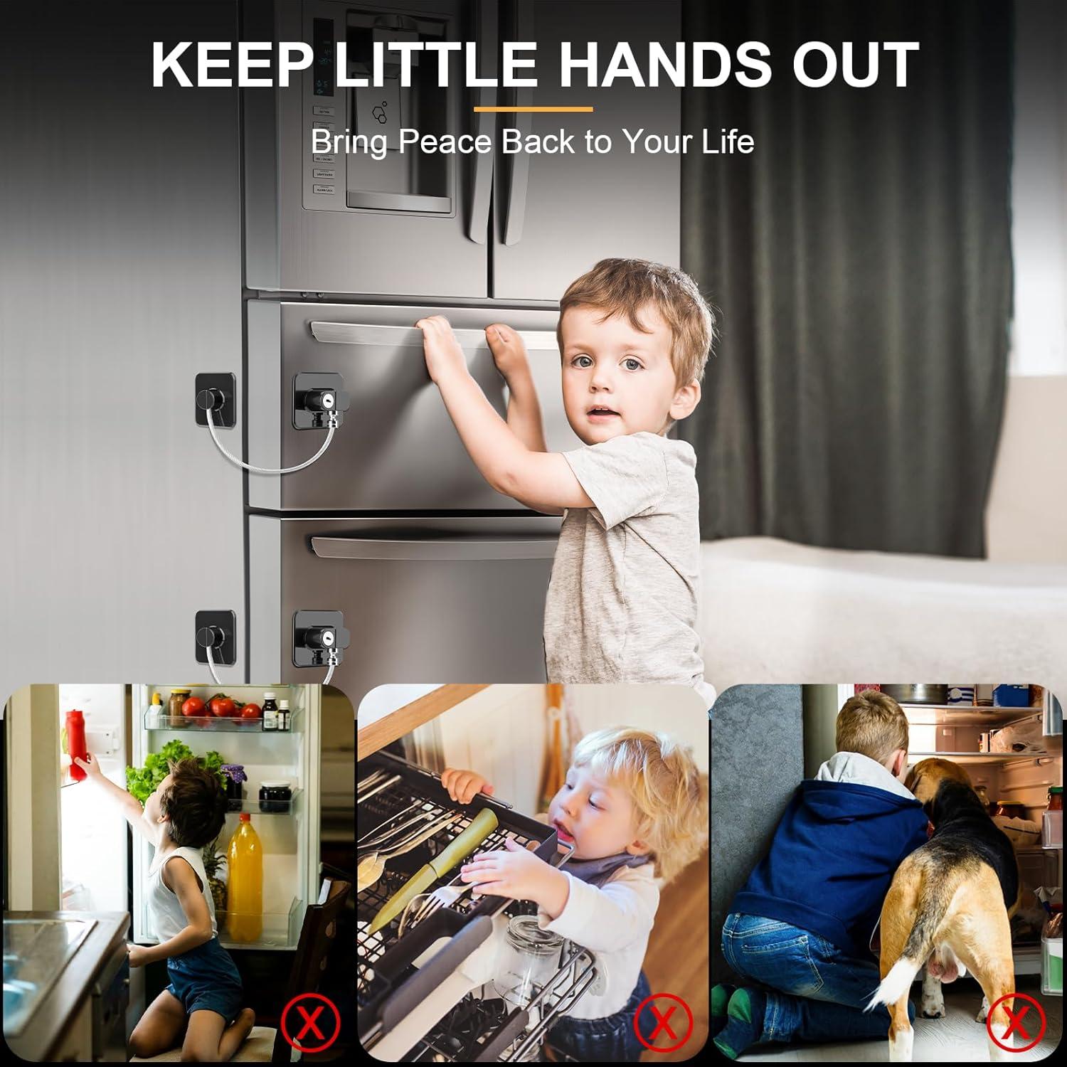 Cerradura de Nevera TIJTJHC 2PCS Ecológica con Llave Negra