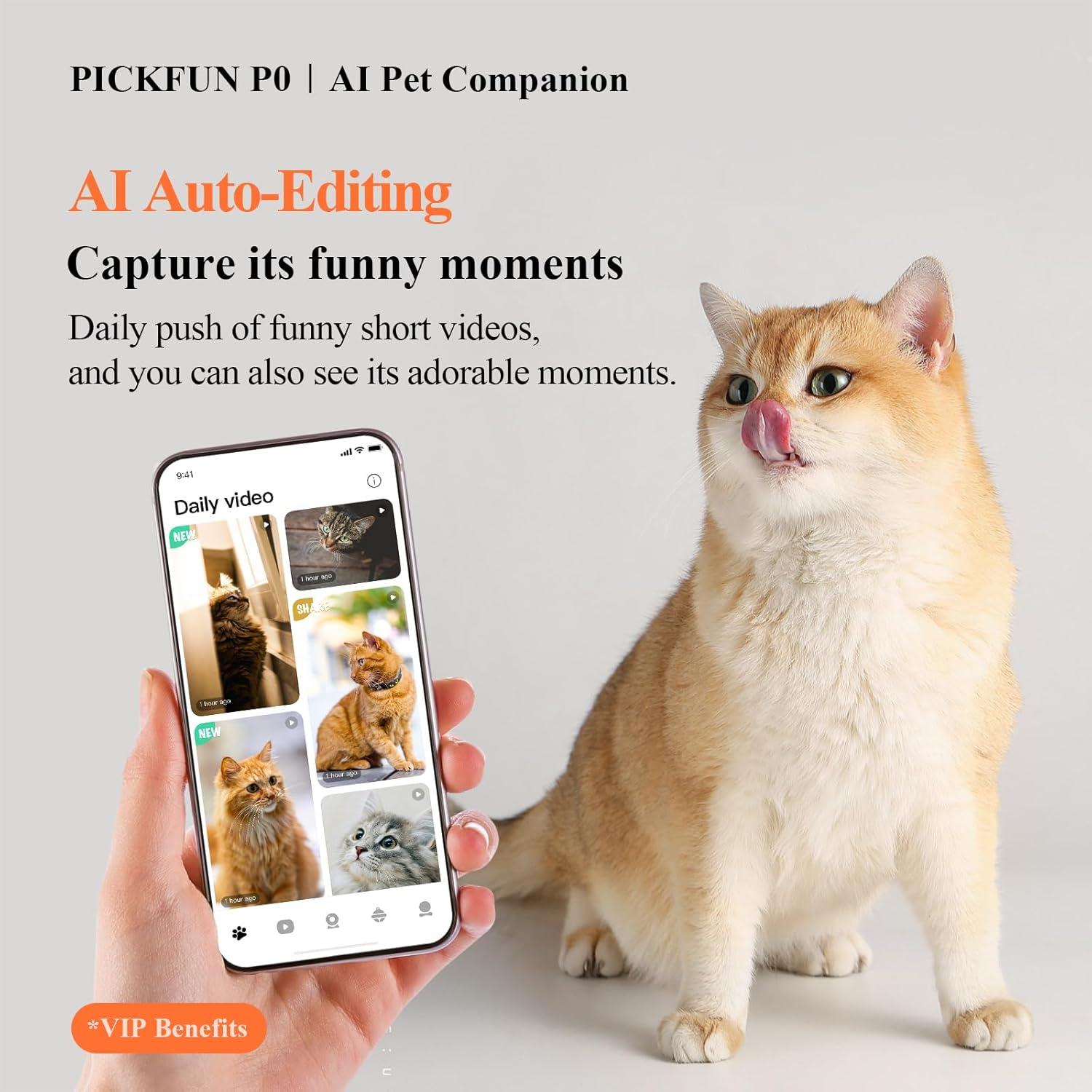 Cámara para Mascotas PICKFUN P0 HD 5MP con Audio Bidireccional