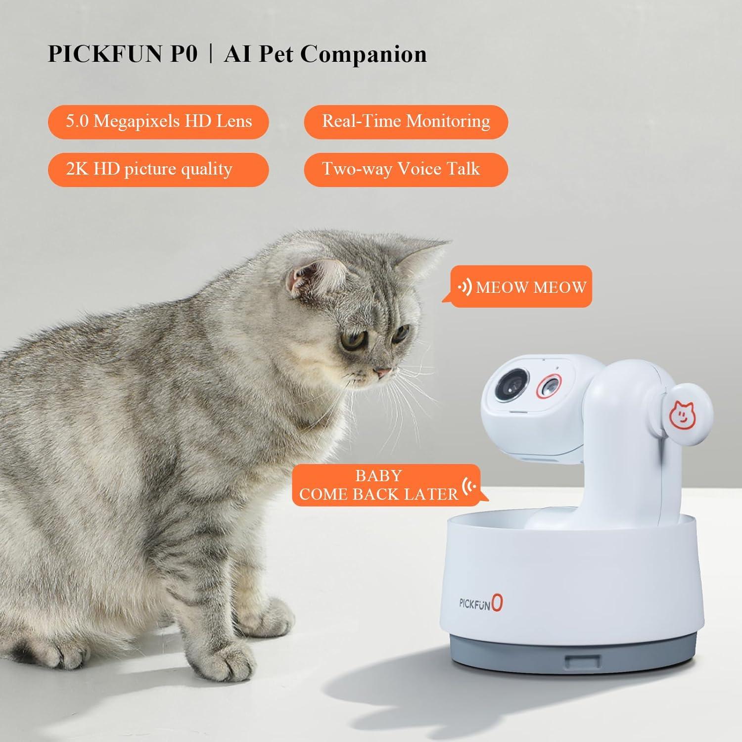 Cámara para Mascotas PICKFUN P0 HD 5MP con Audio Bidireccional