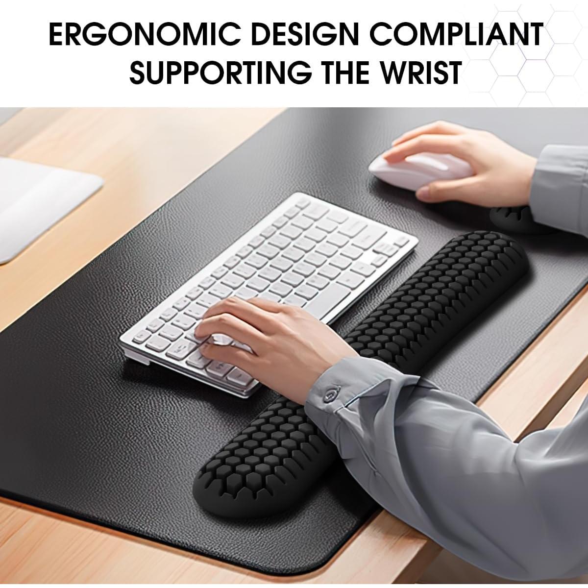 Reposamuñecas ergonómico HEWYIOS en forma de panal - Negro