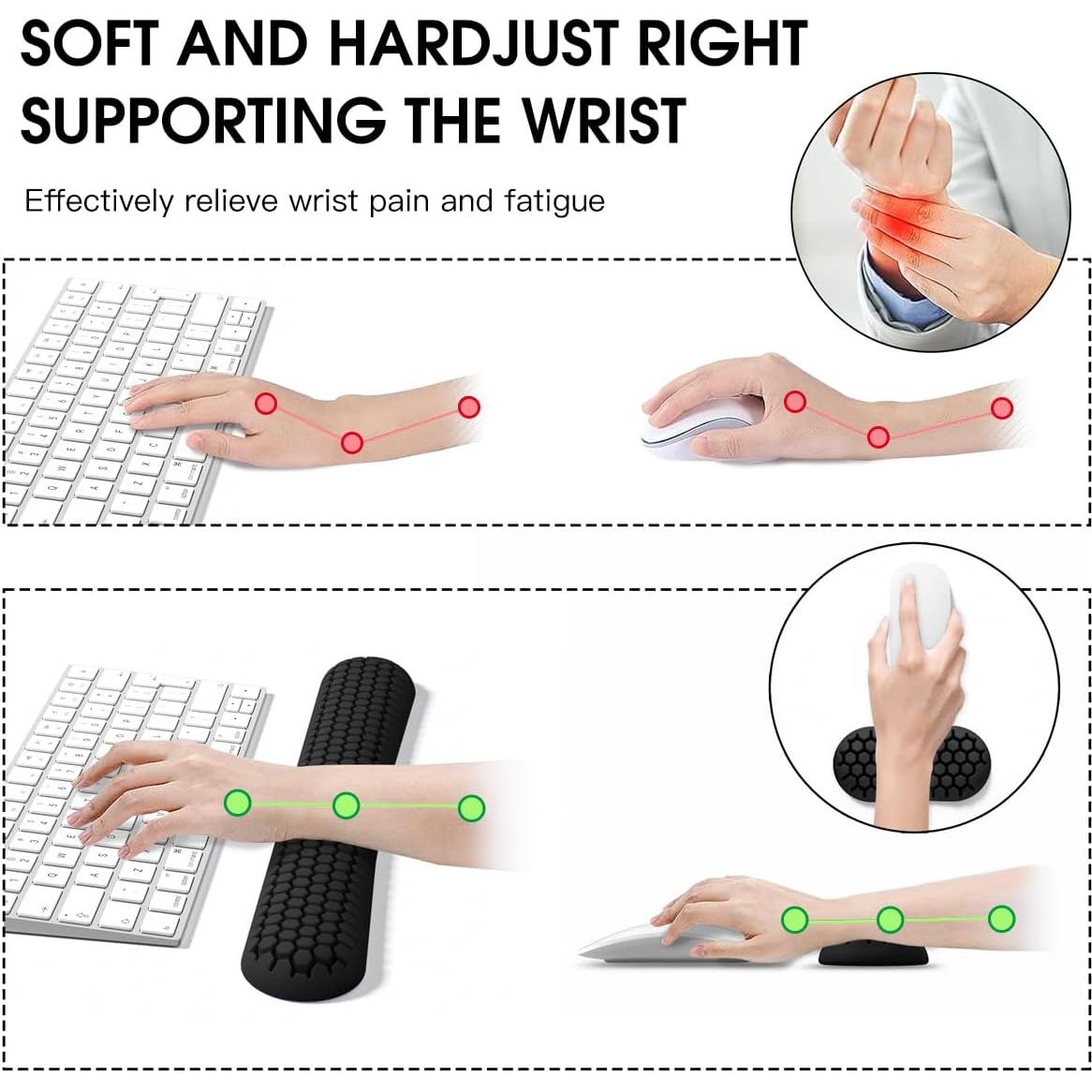 Reposamuñecas ergonómico HEWYIOS en forma de panal - Negro