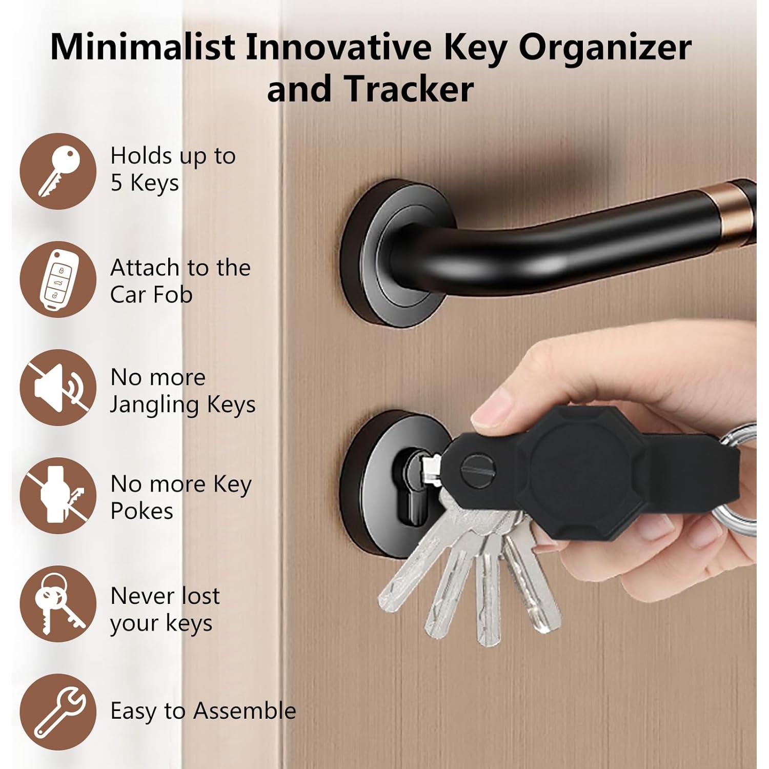 Organizador de Llaves Airtag Aircawin - Funda Silicona Negra