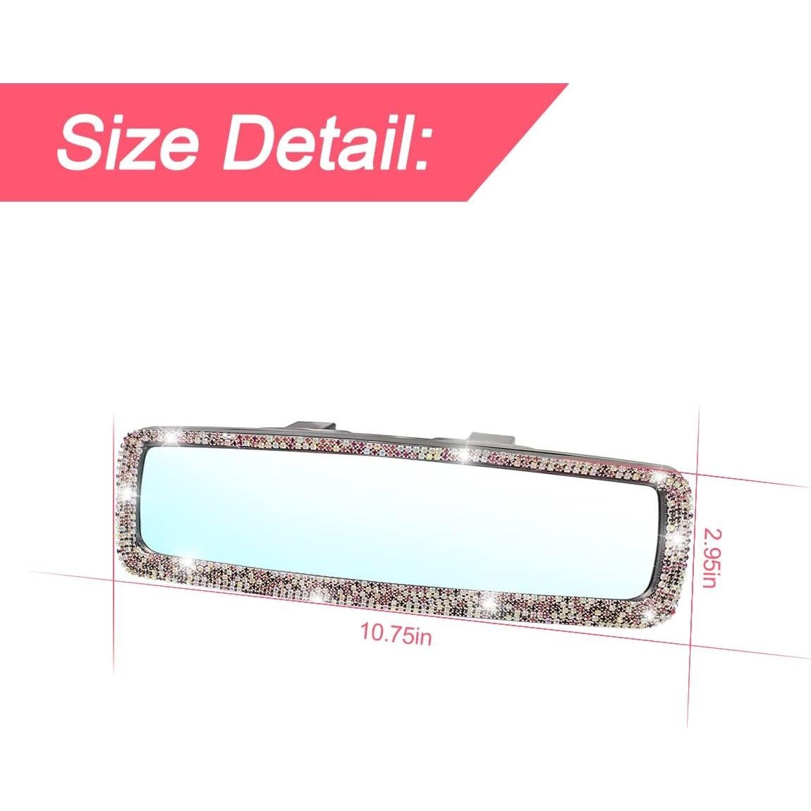 Espejo Retrovisor Trasero BLAU GRUN con Cristales Rhinestone