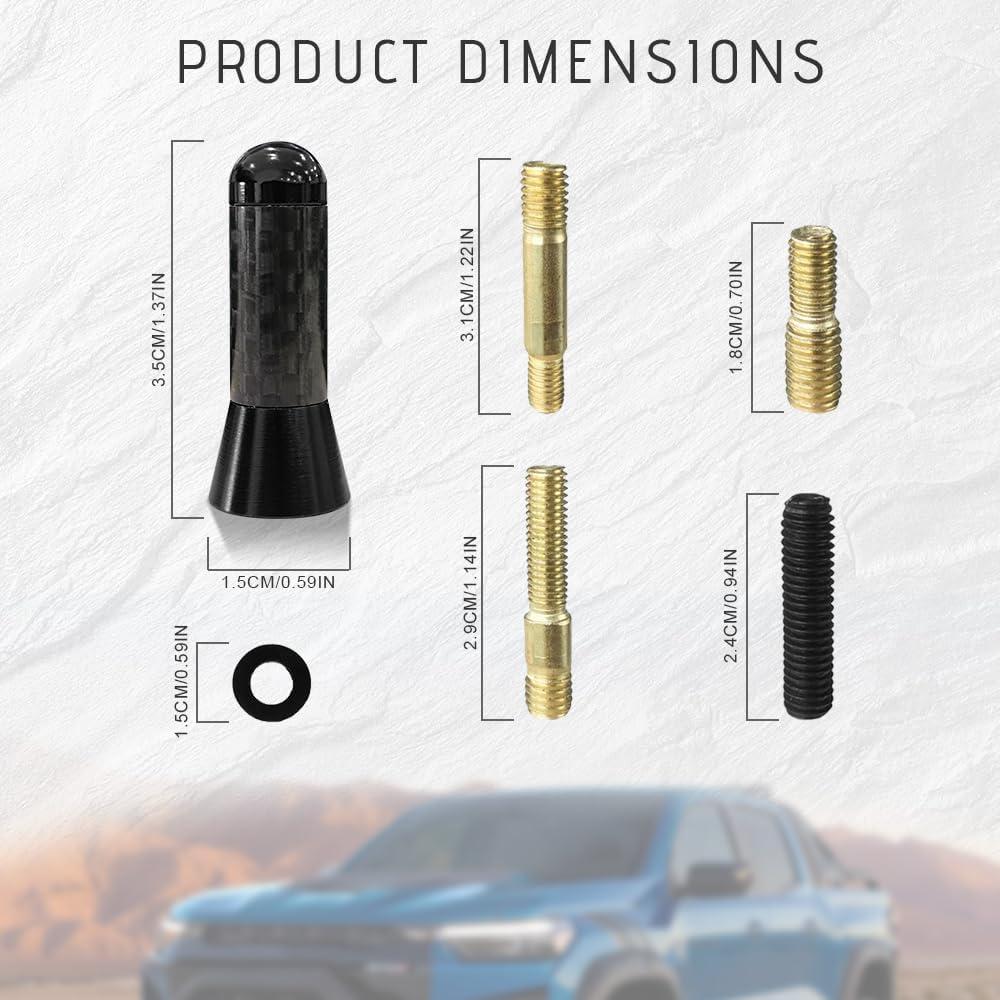 Antena Corta para Coche HAOBO Fibra de Carbono Universal