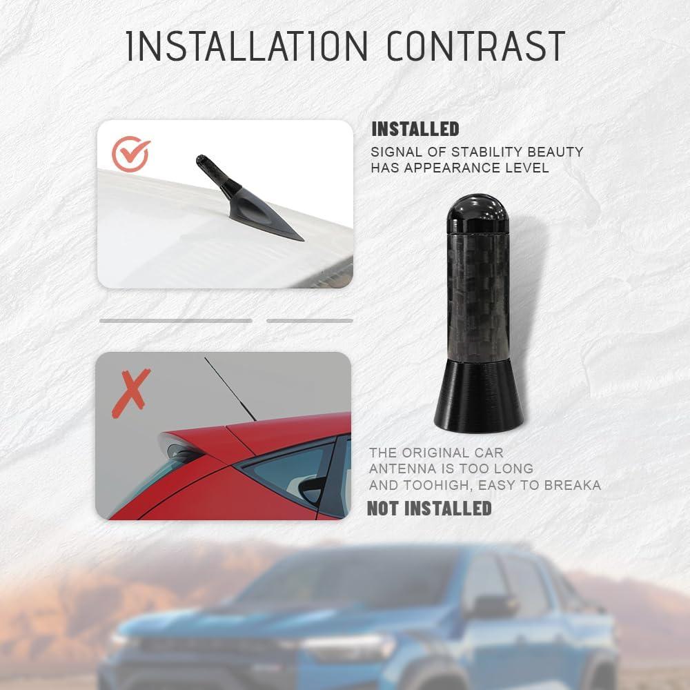 Antena Corta para Coche HAOBO Fibra de Carbono Universal