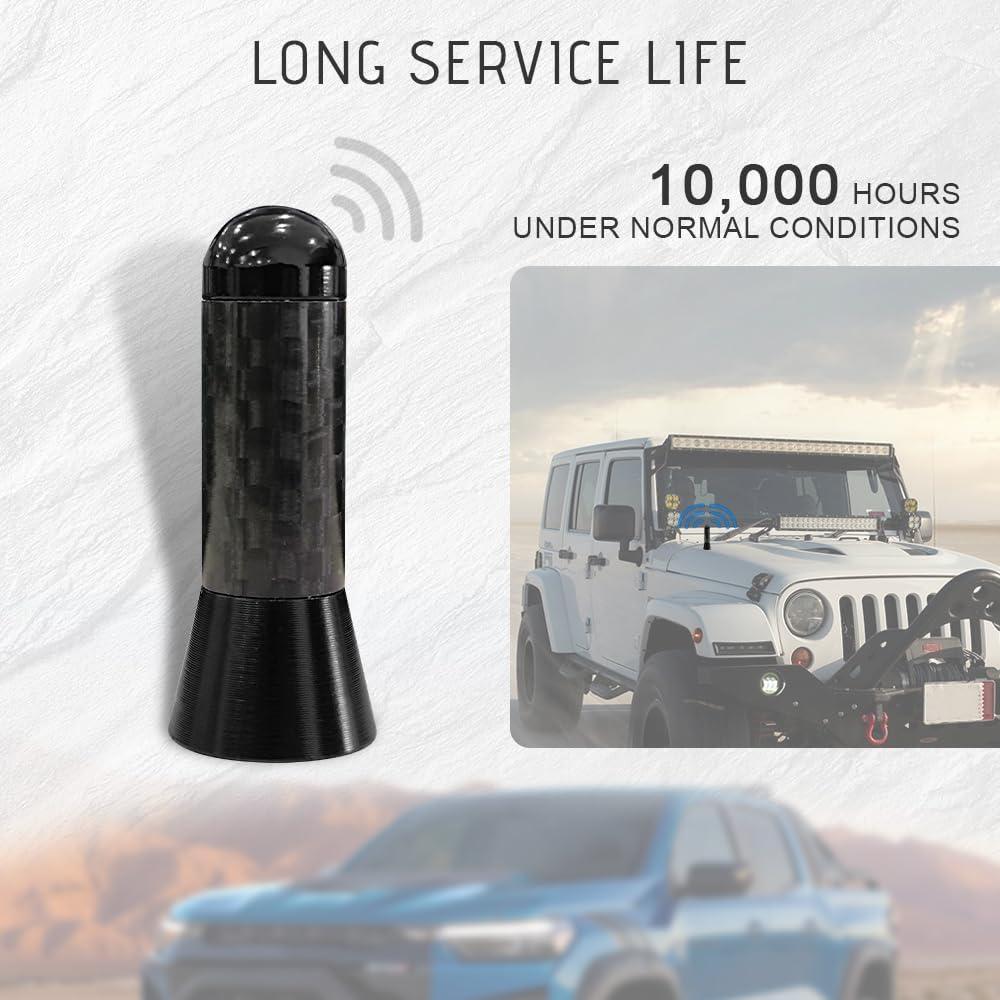 Antena Corta para Coche HAOBO Fibra de Carbono Universal