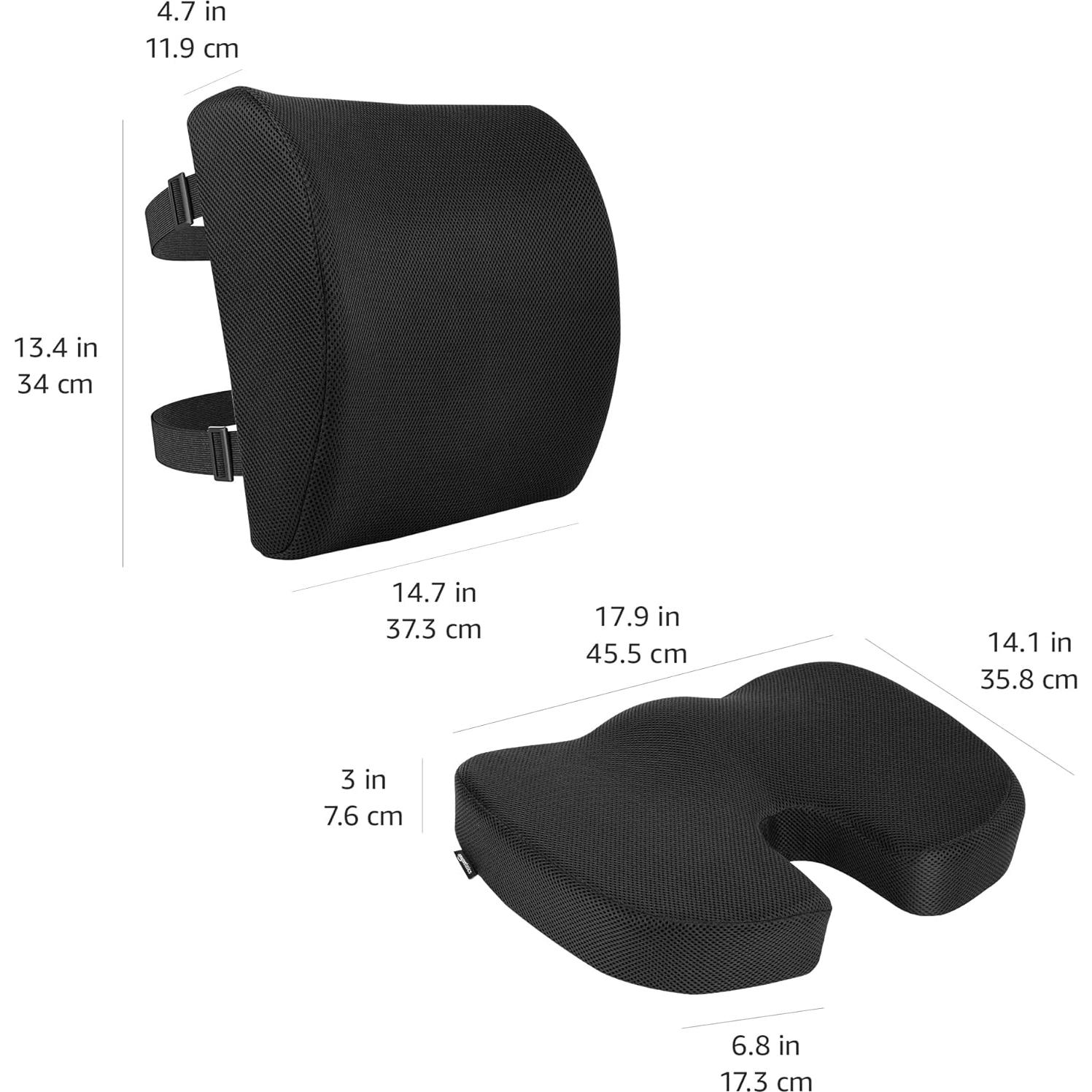 Cojín de Asiento y Soporte Lumbar Amazon Basics Espuma