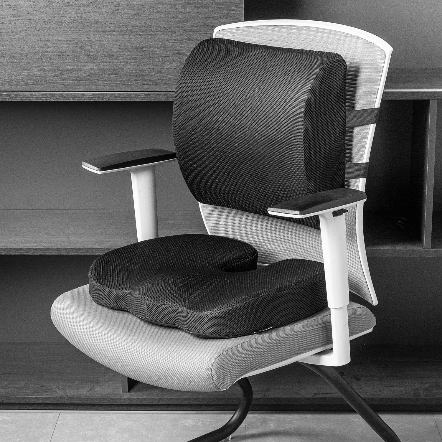 Cojín de Asiento y Soporte Lumbar Amazon Basics Espuma