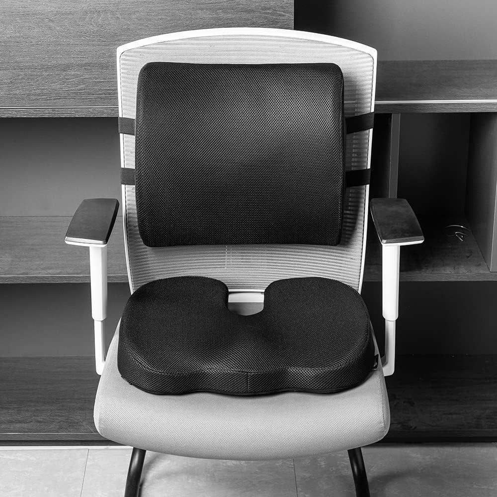 Cojín de Asiento y Soporte Lumbar Amazon Basics Espuma