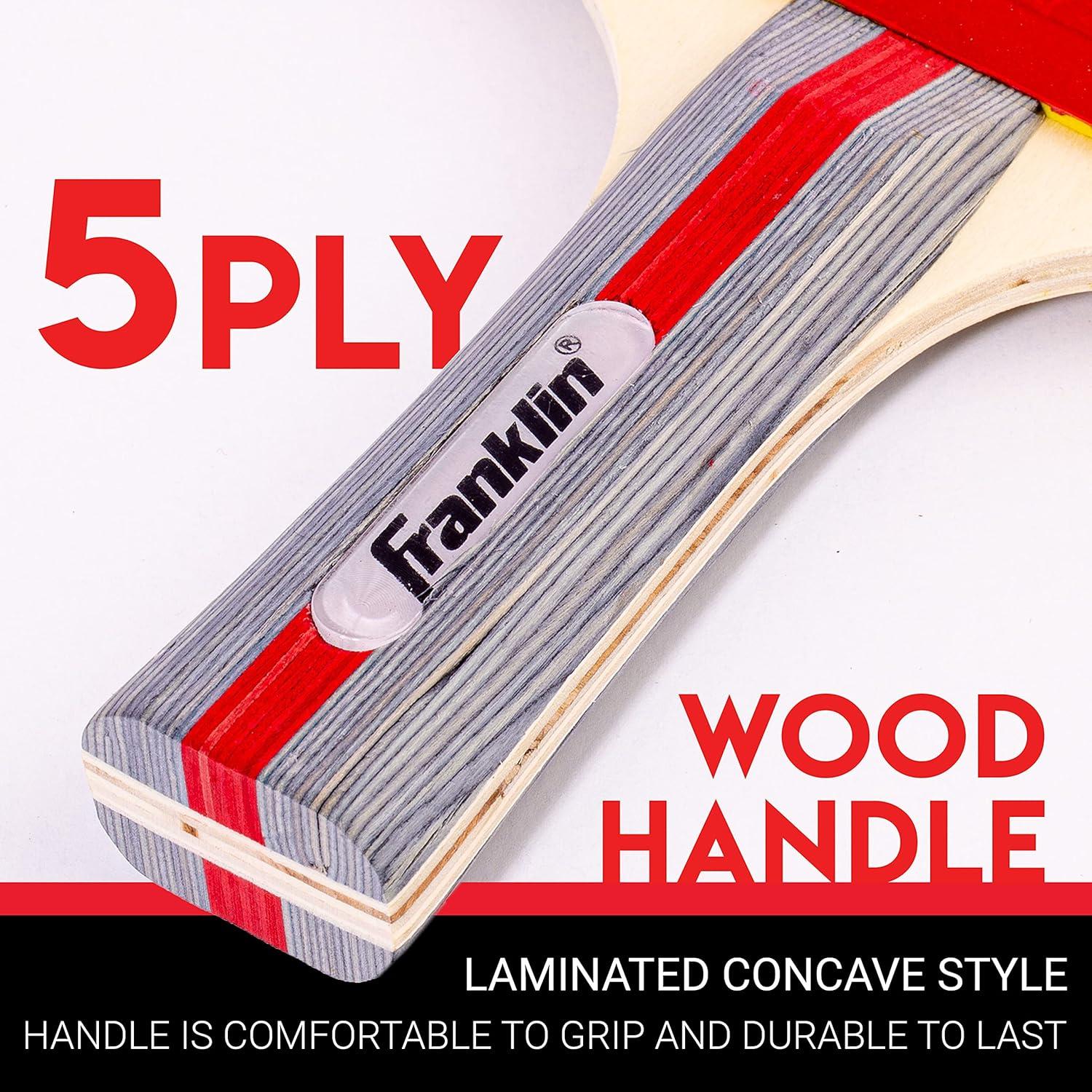 Paleta de Tenis de Mesa Franklin Sports - Rendimiento - Rojo/Gris