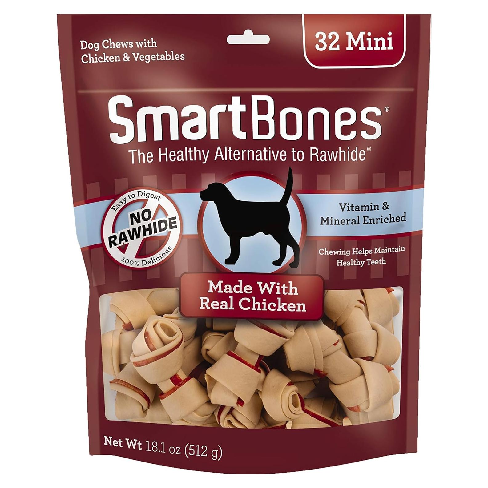 SmartBones Mini Chews 32 Unidades Pollo Real Sin Rawhide