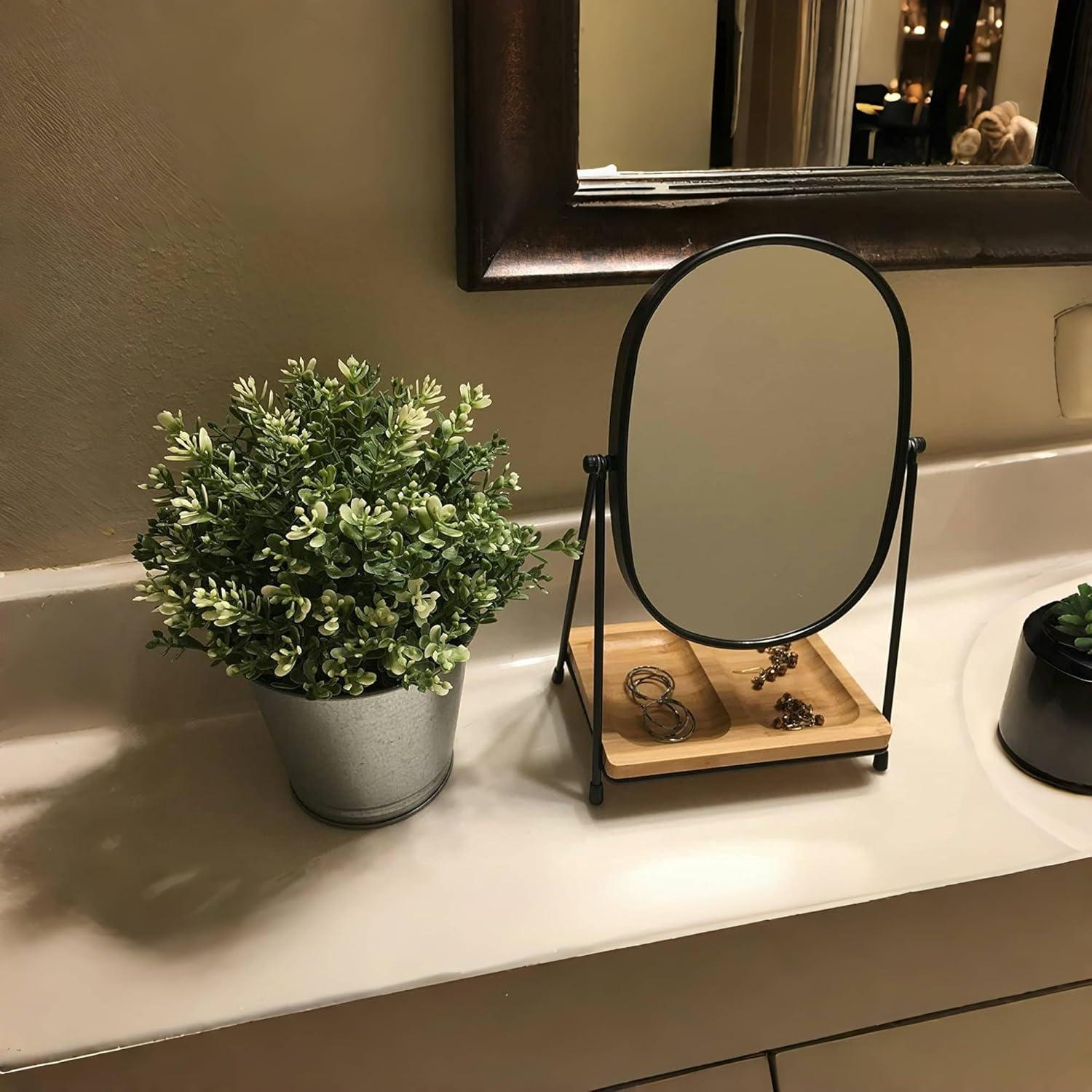 Espejo de Maquillaje JOYOEIKON 5X/1X con Bandeja de Bambú