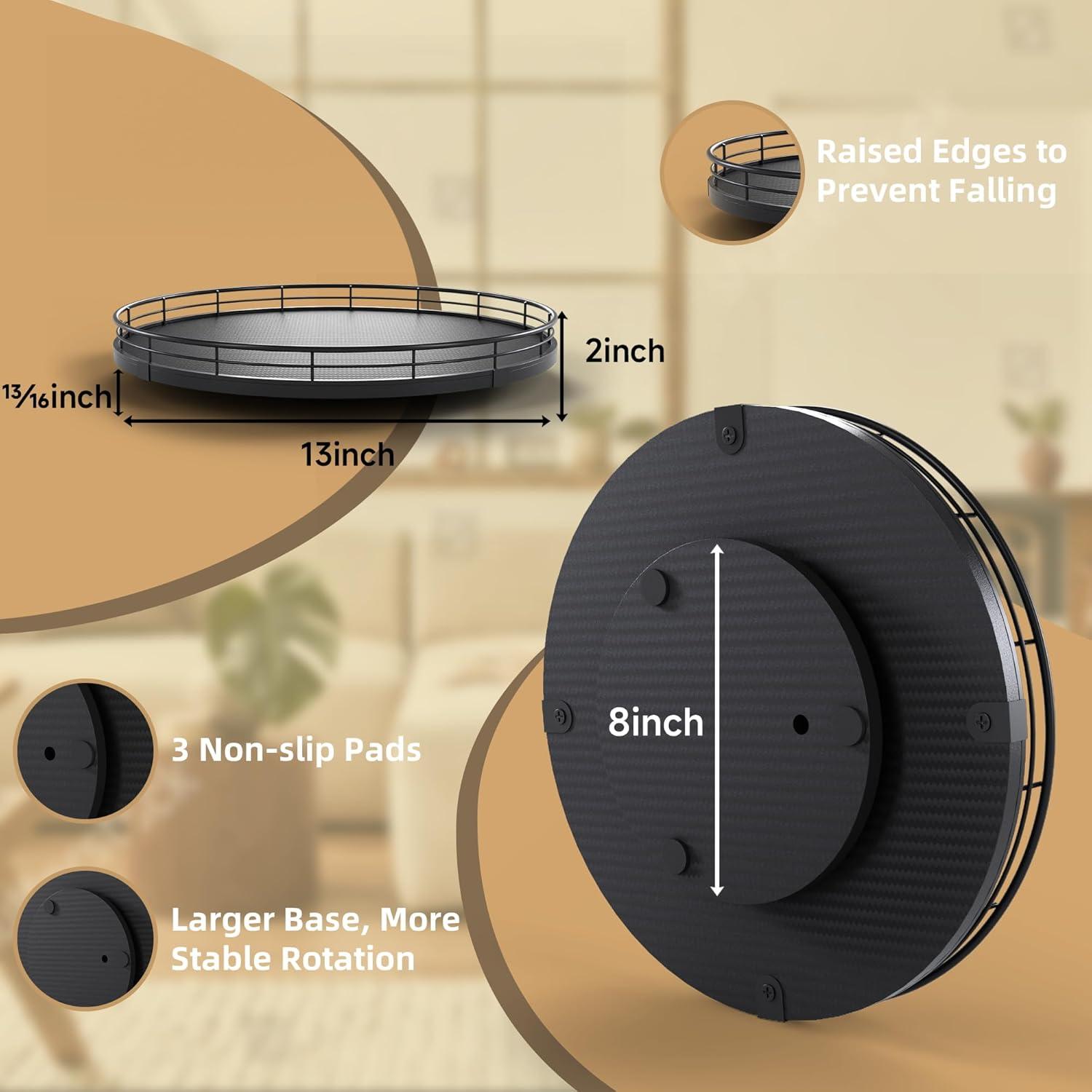 Organizador Giratorio Lazy Susan HGF 33cm Negro para Cocina