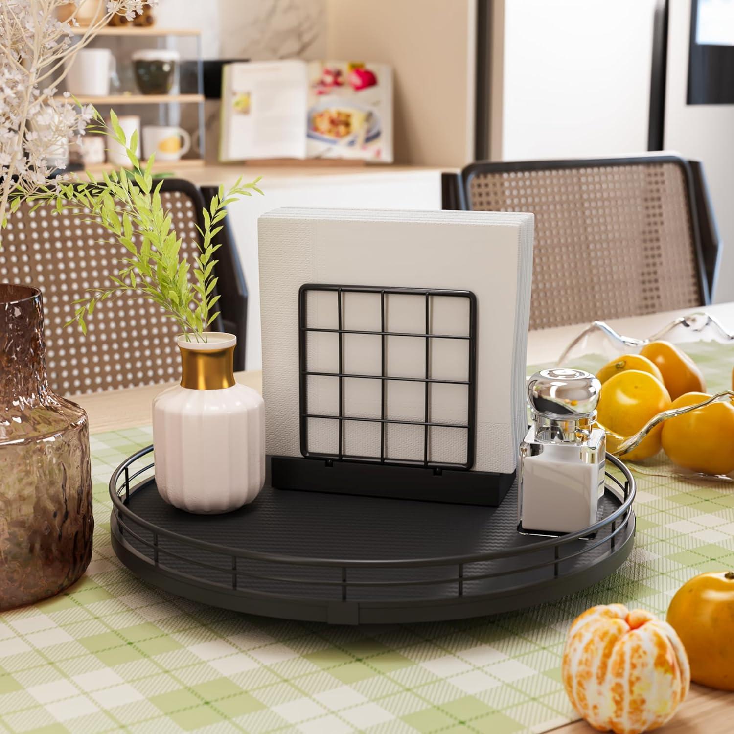 Organizador Giratorio Lazy Susan HGF 33cm Negro para Cocina