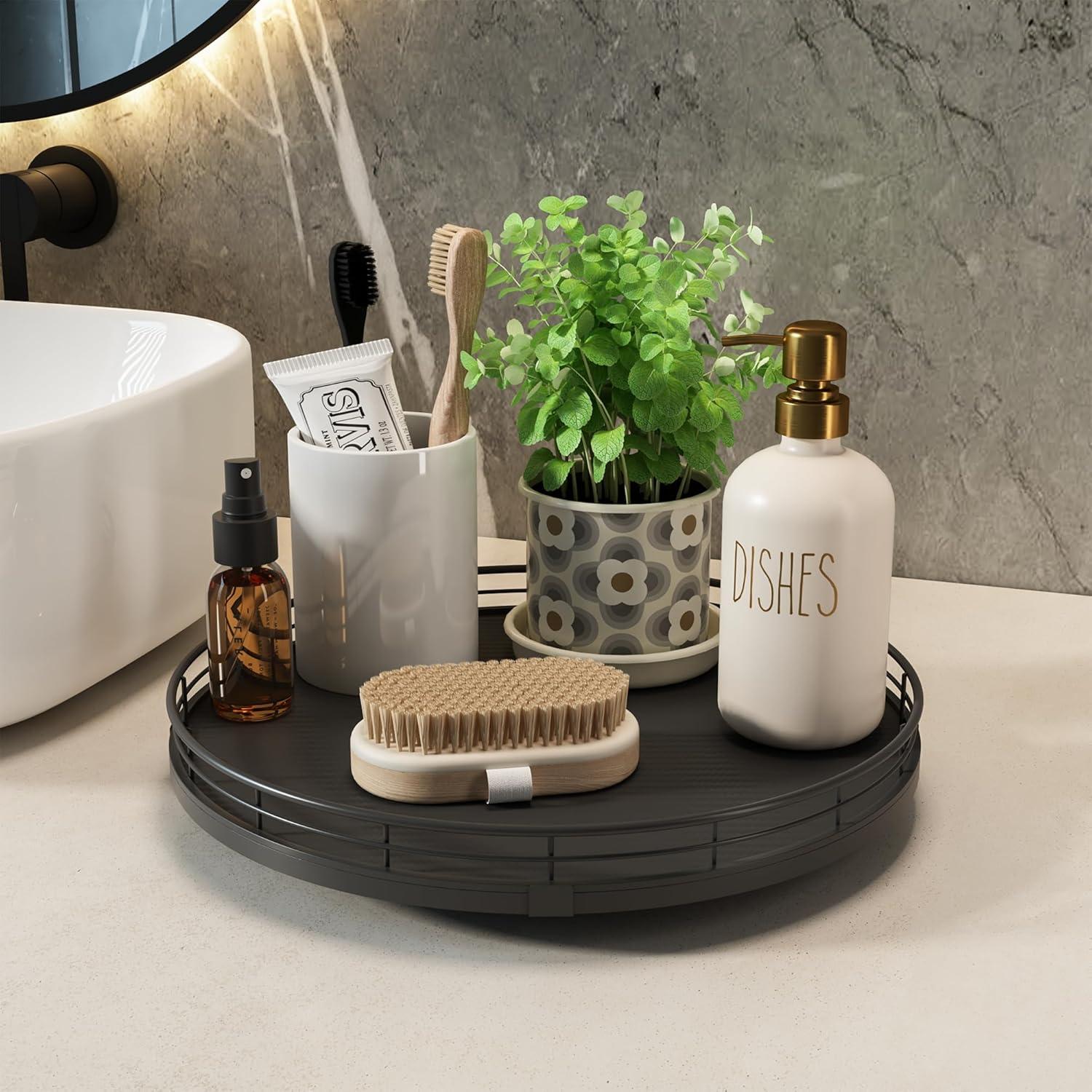 Organizador Giratorio Lazy Susan HGF 33cm Negro para Cocina