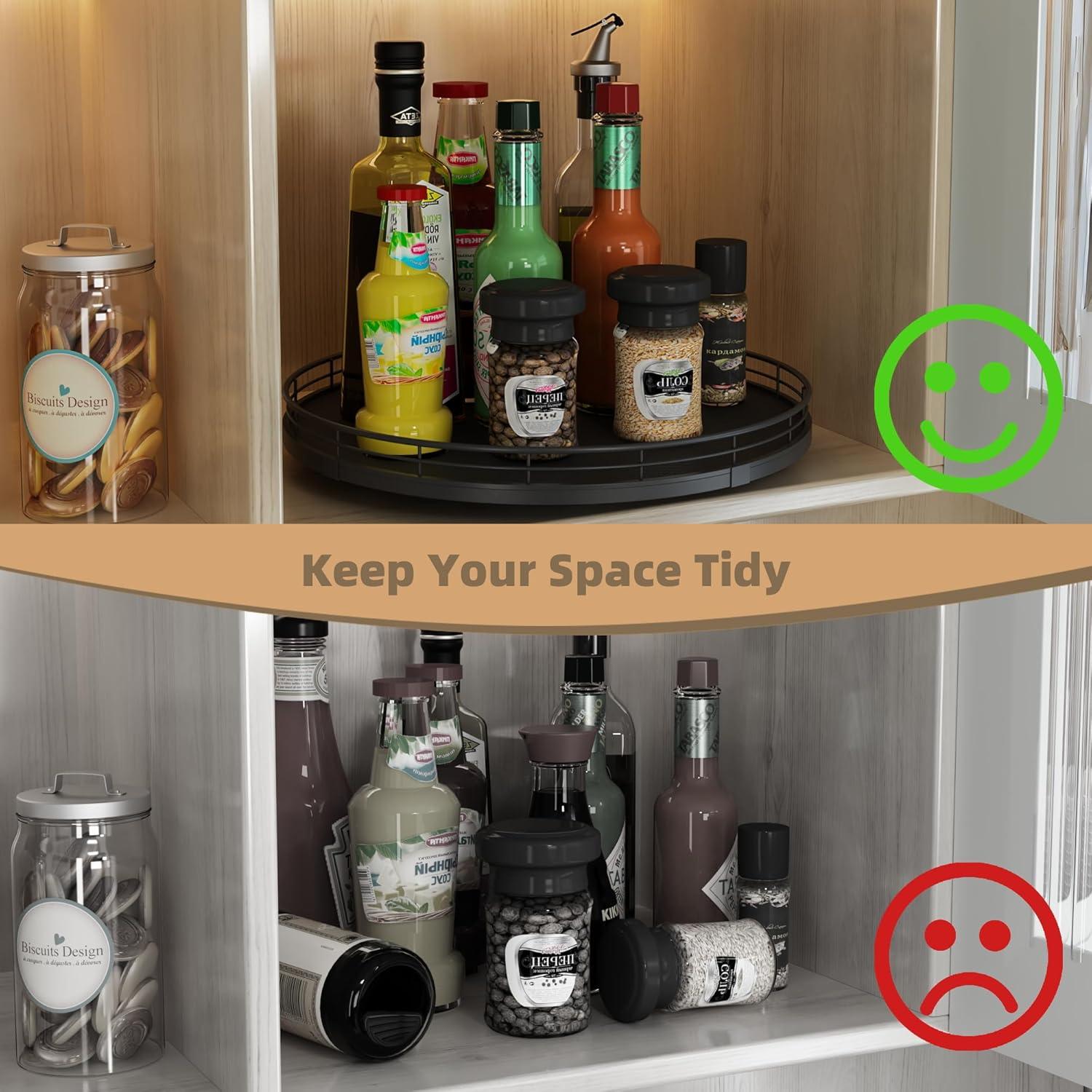 Organizador Giratorio Lazy Susan HGF 33cm Negro para Cocina