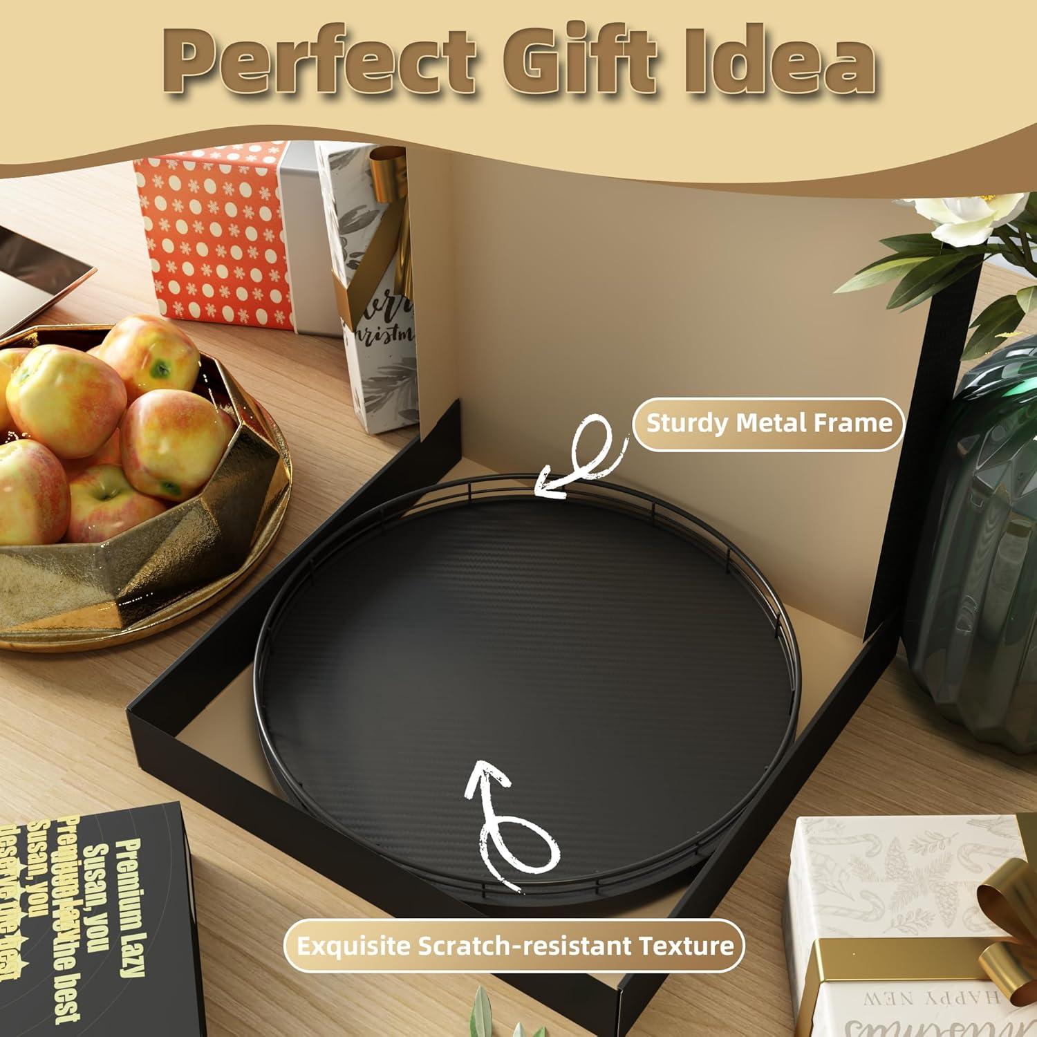 Organizador Giratorio Lazy Susan HGF 33cm Negro para Cocina
