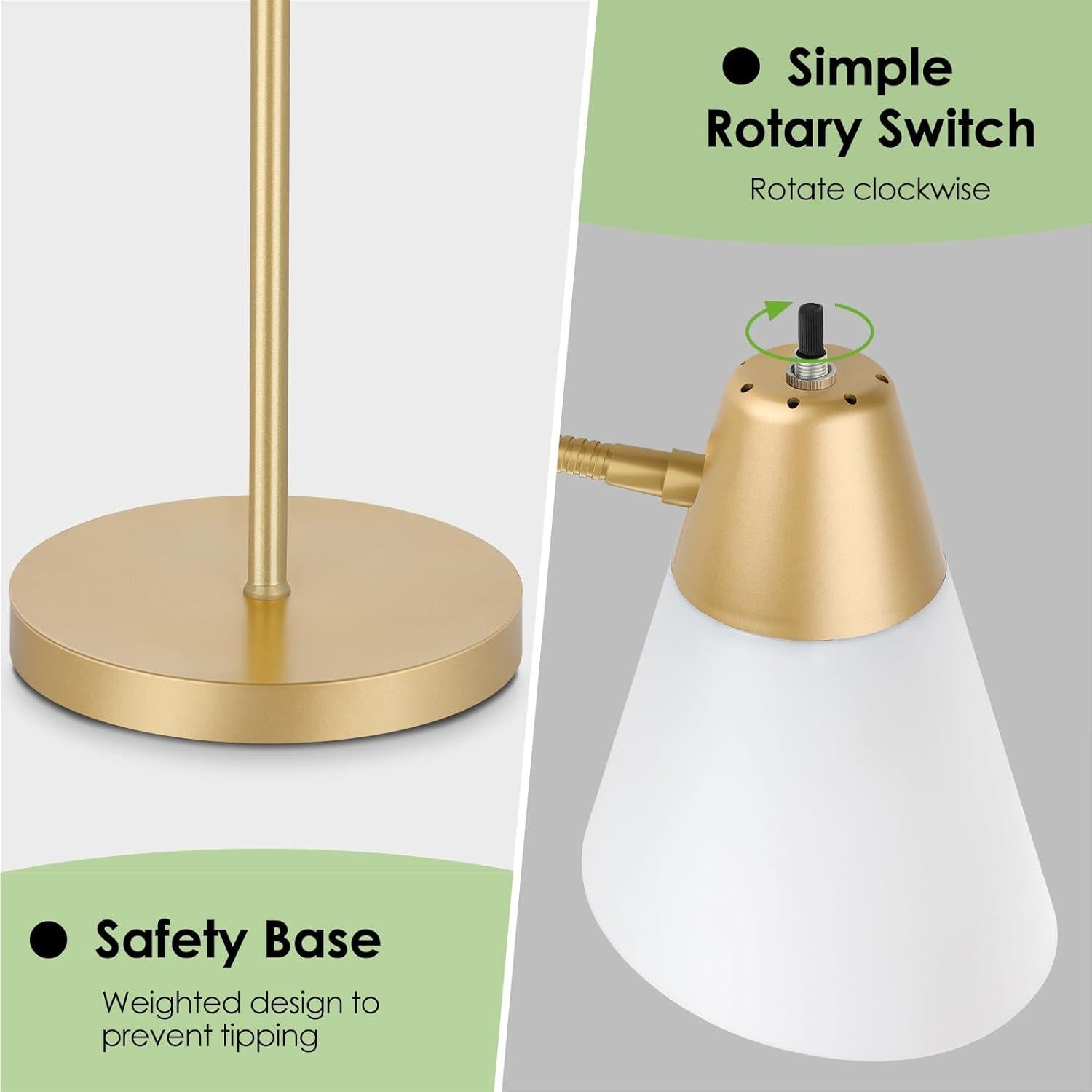 Lámpara de Pie Ajustable Coucrek con Brazo Flexible 185.9 cm